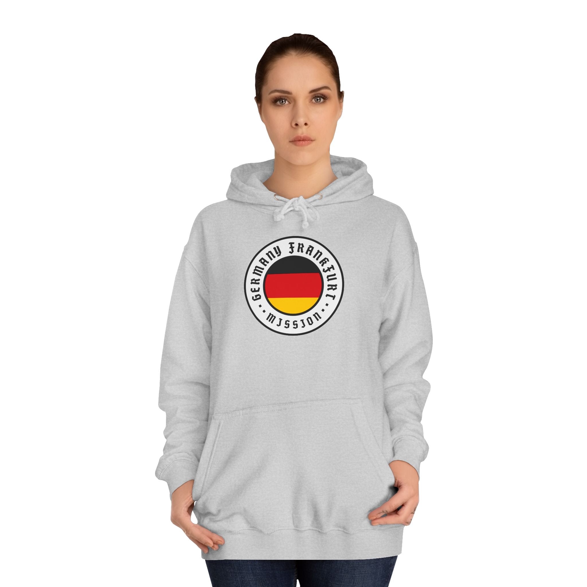Germany Frankfurt Mission Flag Logo (White Border) College Hoodie - Latter-Day Saint LDS Missionary Gift - Book of Mormon