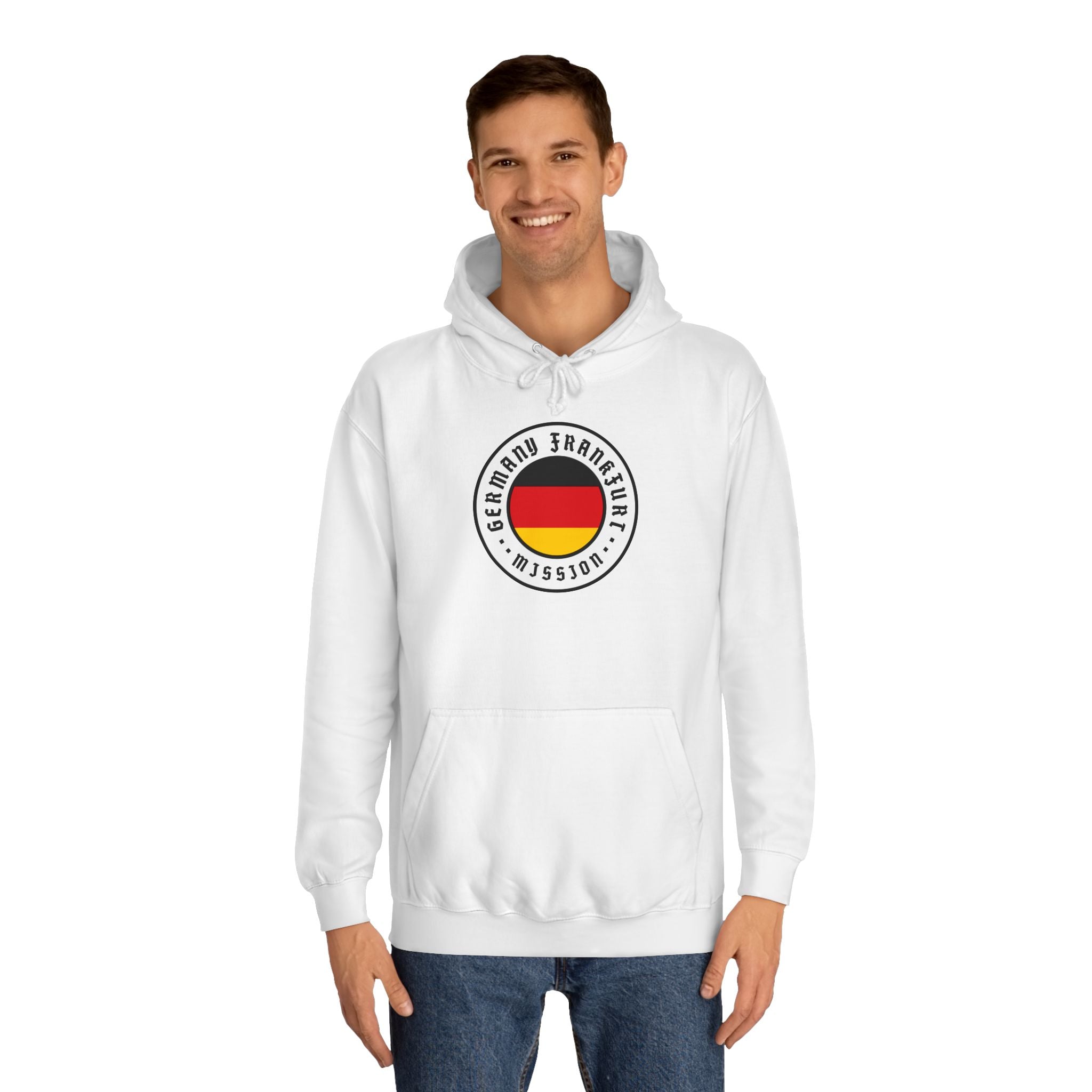 Germany Frankfurt Mission Flag Logo (White Border) College Hoodie - Mission Wishlist - LDS Missionary Gift Store