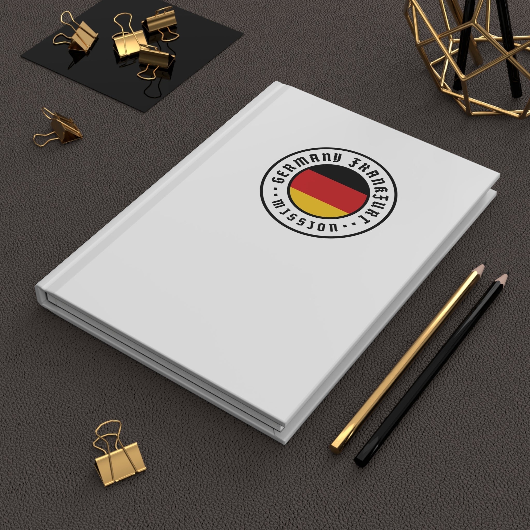 Germany Frankfurt Mission Logo Design White Hardcover Journal Matte - Mission Wishlist - LDS Missionary Gift Store