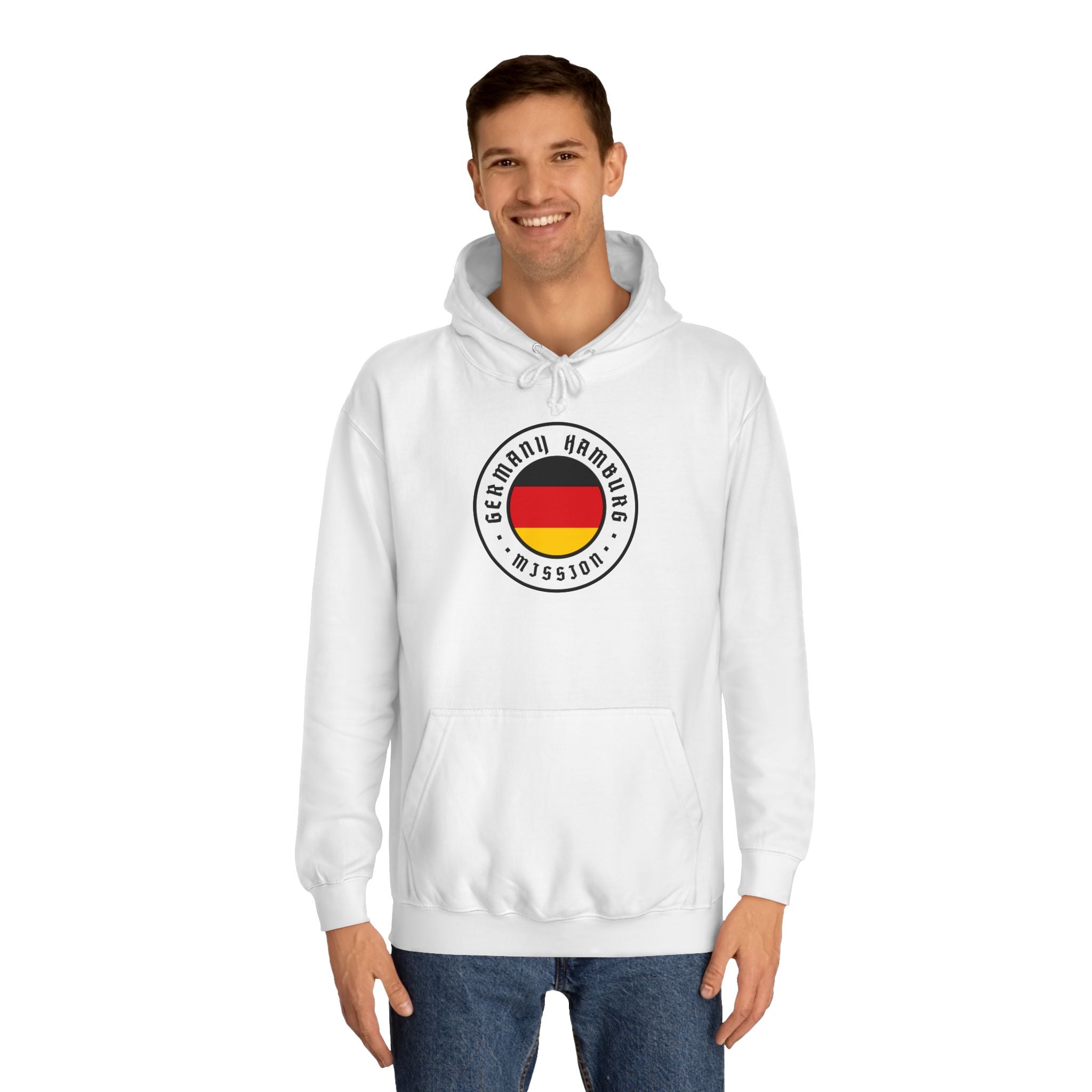 Germany Hamburg Mission Flag Logo (White Border) College Hoodie - Mission Wishlist - LDS Missionary Gift Store