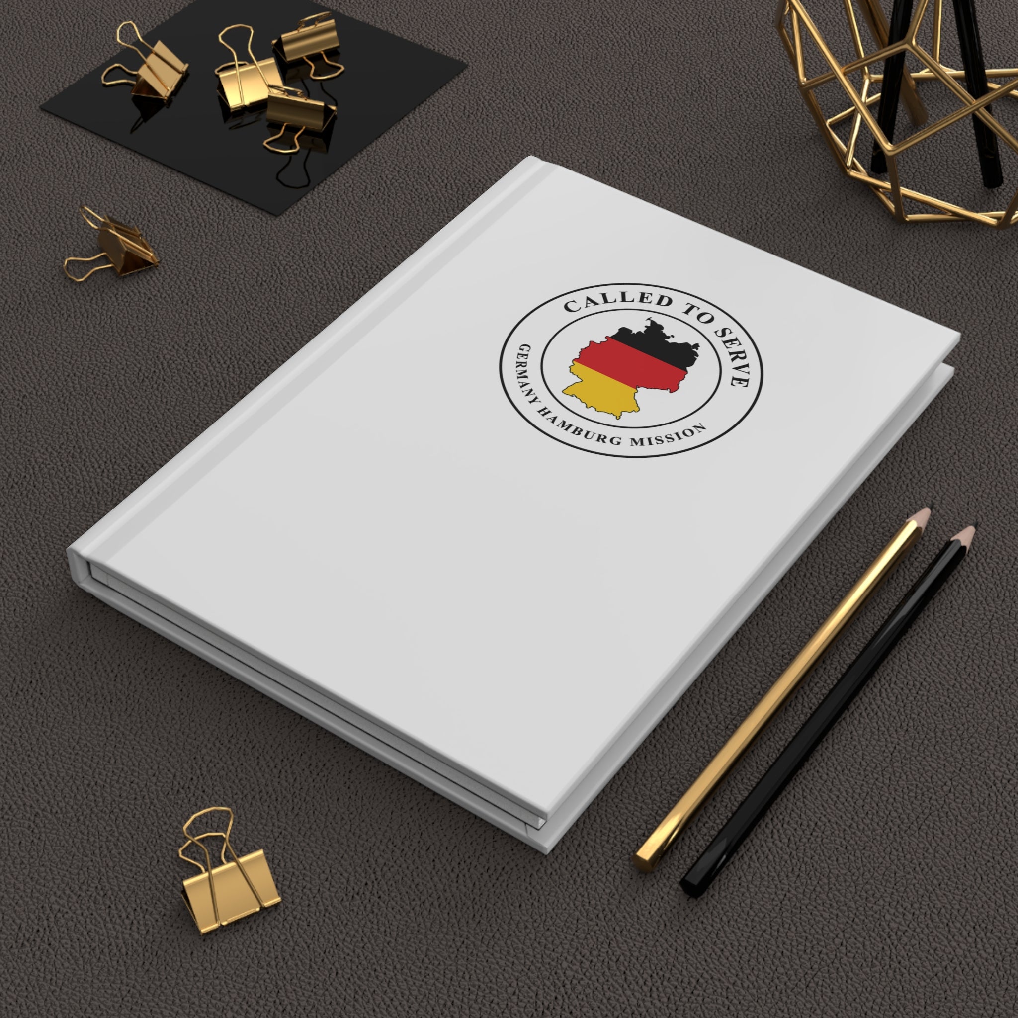 Germany Hamburg Mission Flag Map Called to Serve White Hardcover Journal Matte - Mission Wishlist - LDS Missionary Gift Store