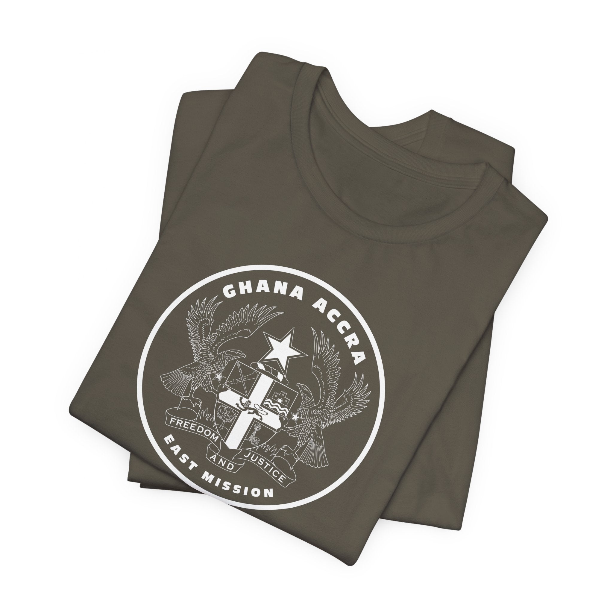 Ghana Accra East Mission Circular Monochrome Logo T-Shirt - Mission Wishlist - LDS Missionary Gift Store