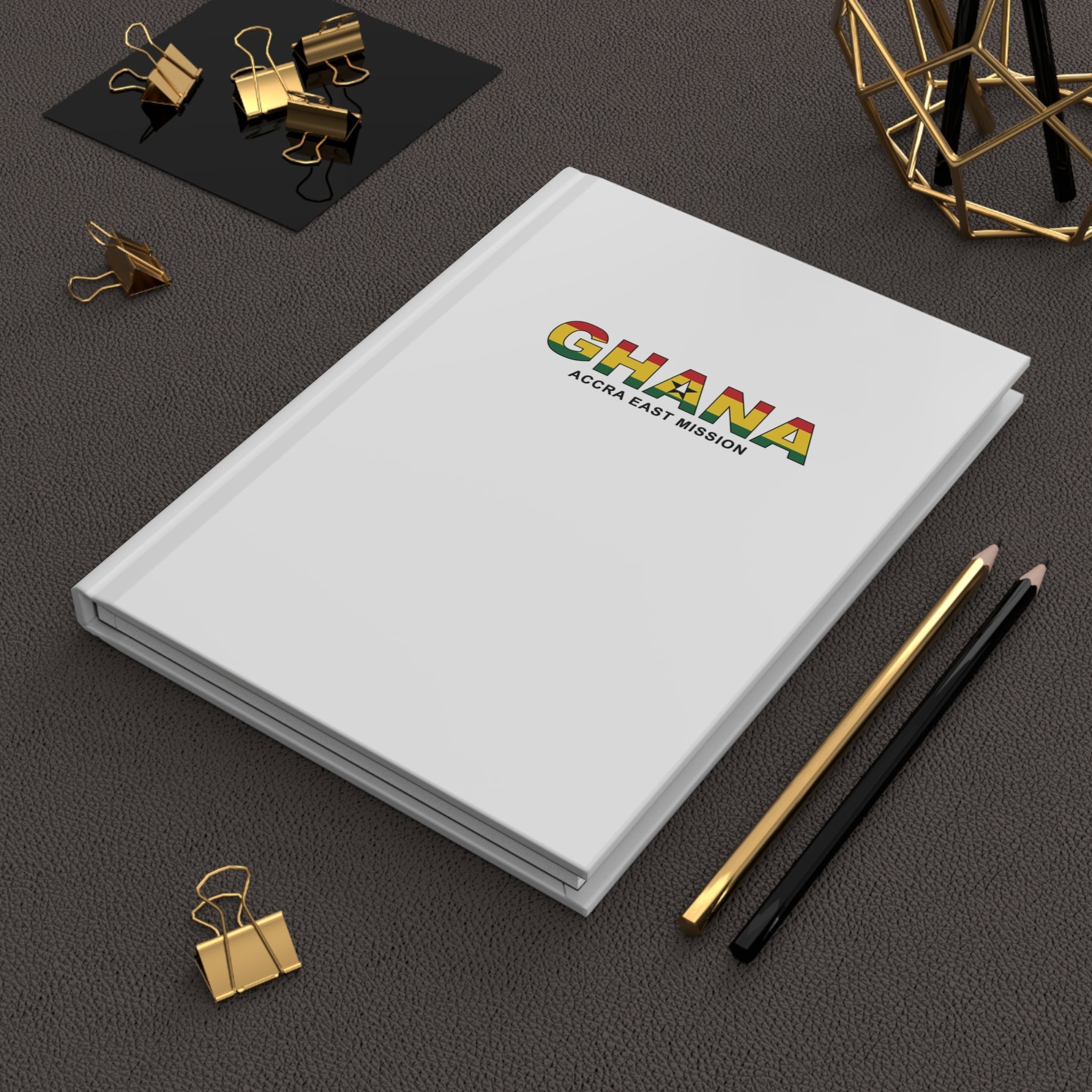 Ghana Accra East Mission Flag Title White Hardcover Journal Matte - Mission Wishlist - LDS Missionary Gift Store