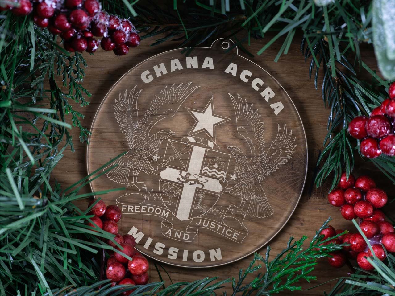 Ghana Accra Mission Christmas Ornament - Latter-Day Saint LDS Missionary Gift - Book of Mormon