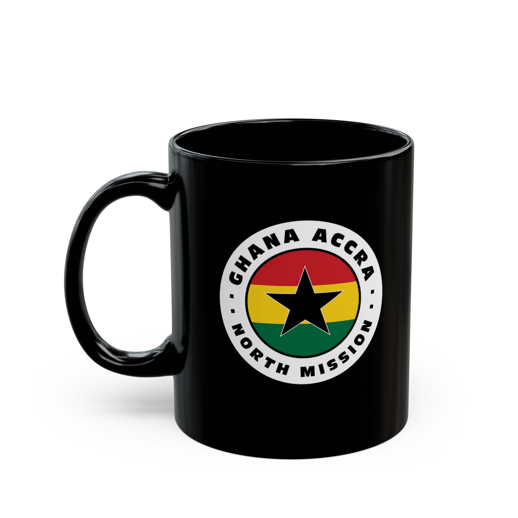 Ghana Accra North Mission Circular Flag Black Ceramic Mug - Mission Wishlist - LDS Missionary Gift Store