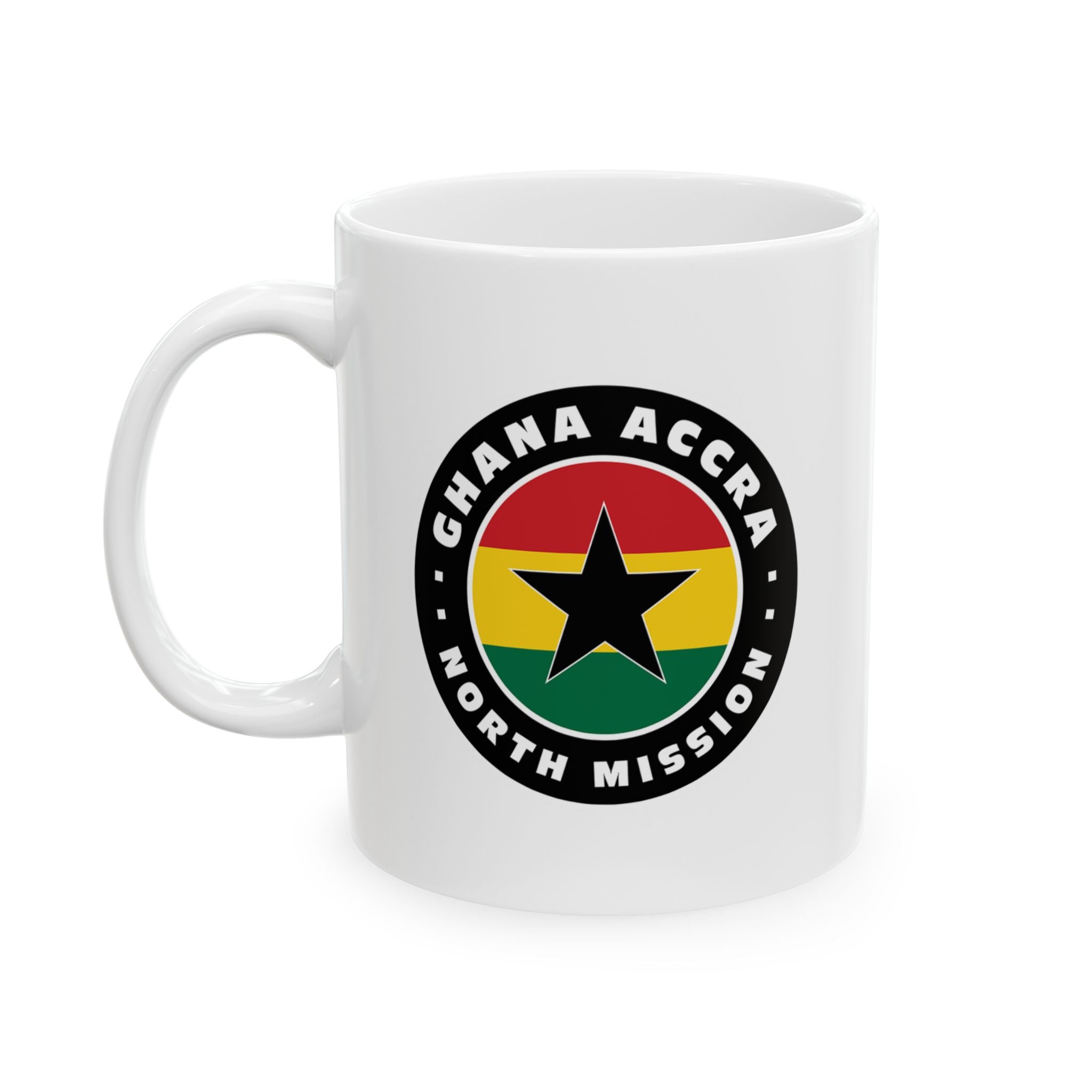 Ghana Accra North Mission Circular Flag White Ceramic Mug - Mission Wishlist - LDS Missionary Gift Store