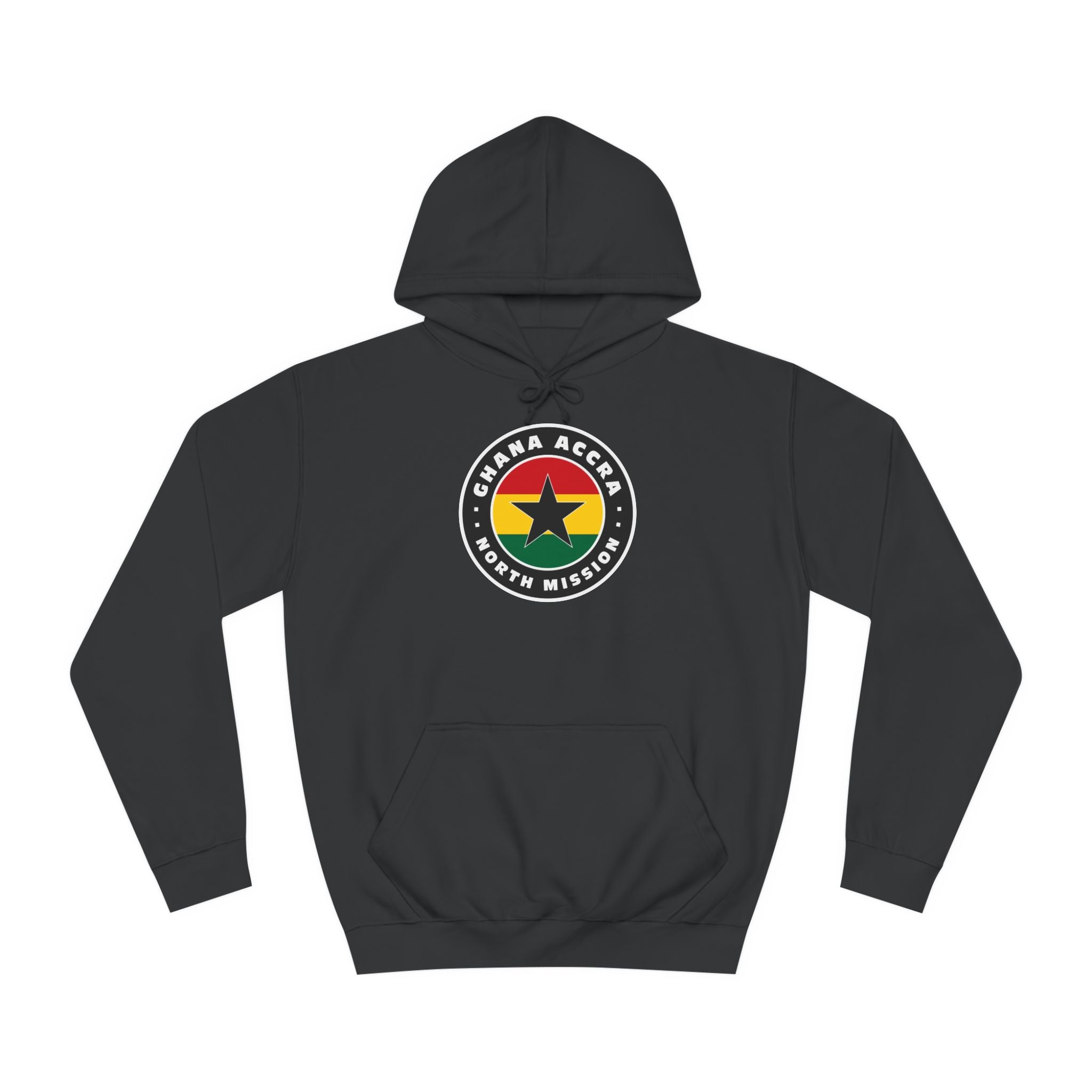 Ghana Accra North Mission Flag Logo (Black Border) College Hoodie - Mission Wishlist - LDS Missionary Gift Store
