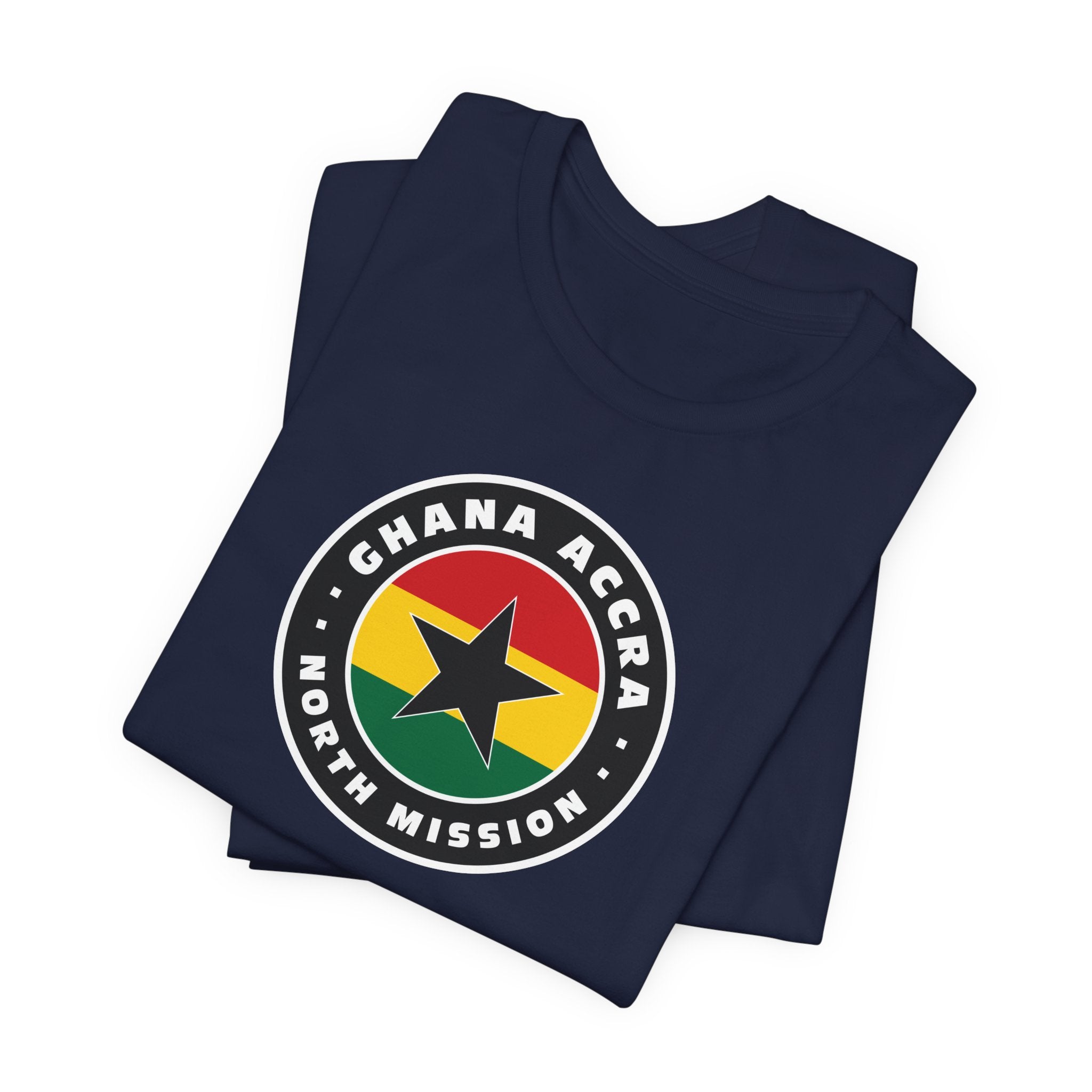 Ghana Accra North Mission Flag Logo (Black Border) T-shirt - Mission Wishlist - LDS Missionary Gift Store