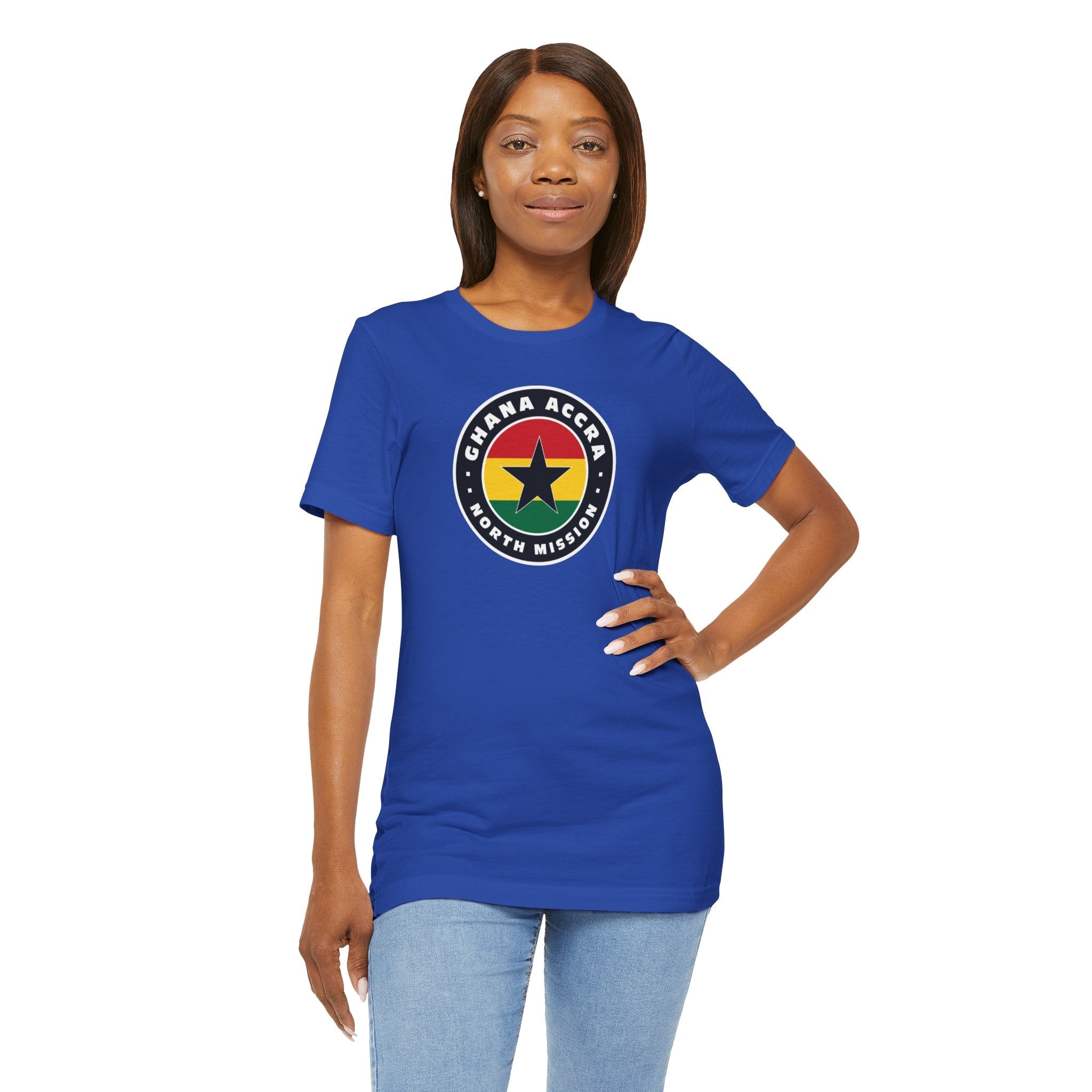 Ghana Accra North Mission Flag Logo (Black Border) T-shirt - Mission Wishlist - LDS Missionary Gift Store