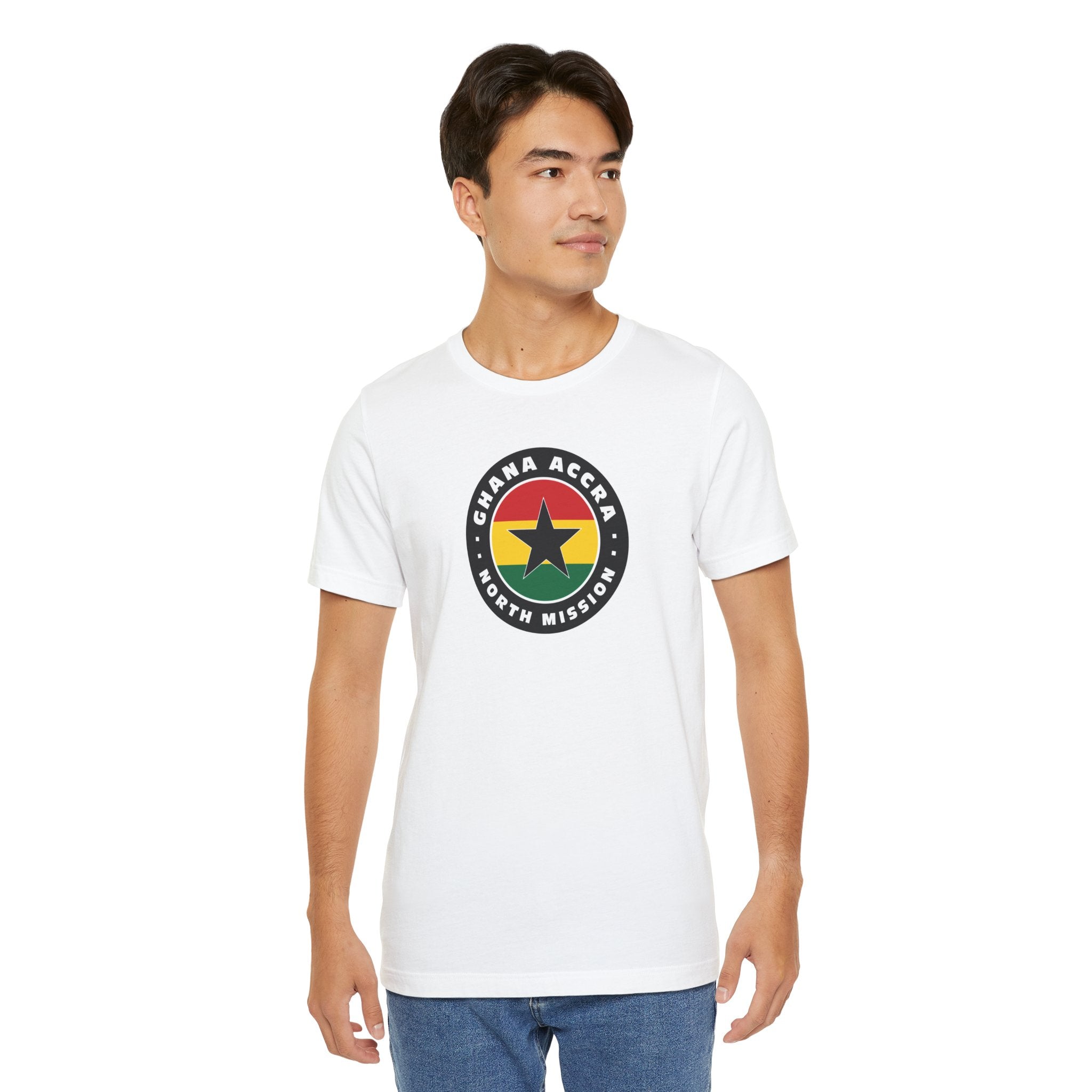 Ghana Accra North Mission Flag Logo (Black Border) T-shirt - Mission Wishlist - LDS Missionary Gift Store