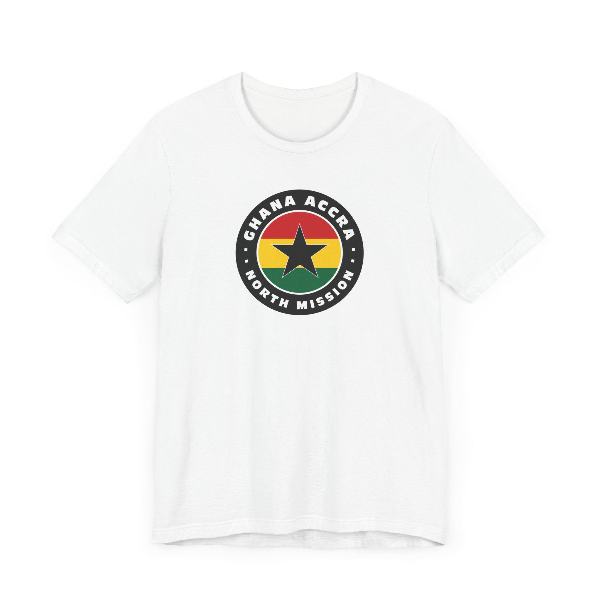 Ghana Accra North Mission Flag Logo (Black Border) T-shirt - Mission Wishlist - LDS Missionary Gift Store