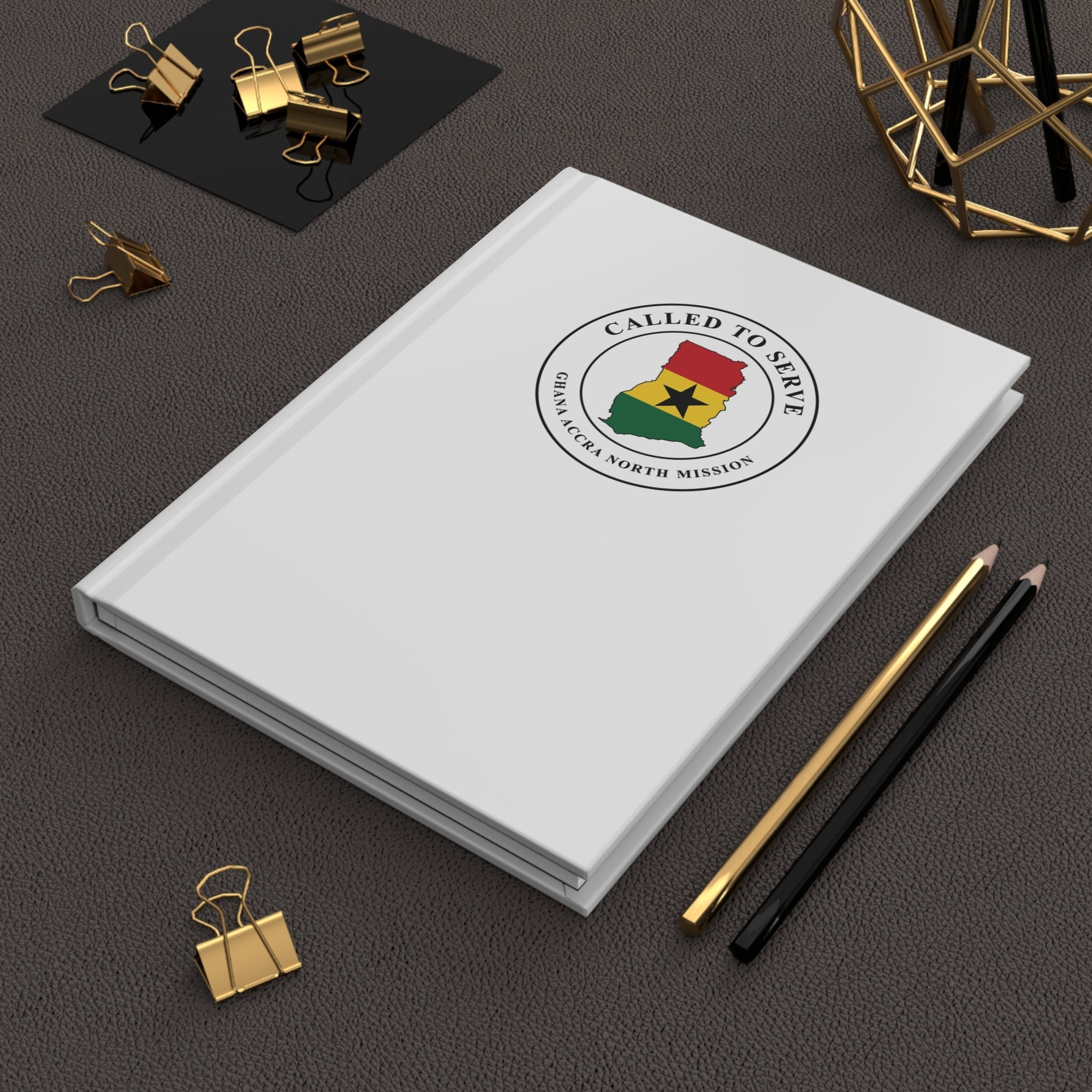 Ghana Accra North Mission Flag Map Called to Serve White Hardcover Journal Matte - Mission Wishlist - LDS Missionary Gift Store