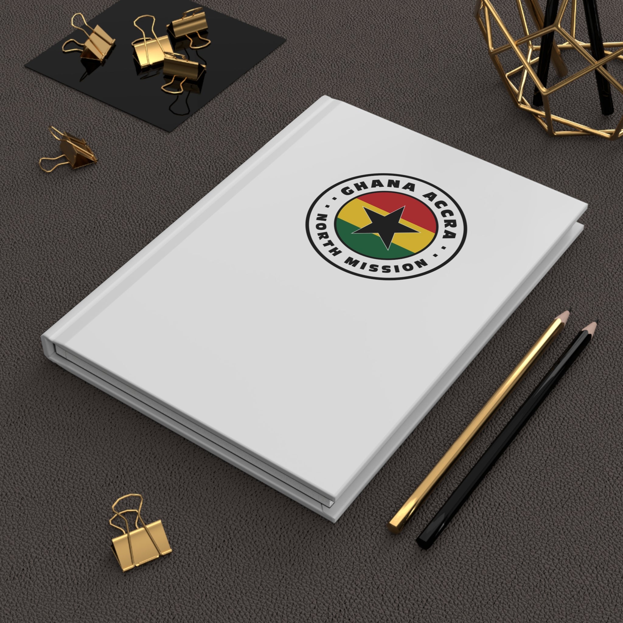 Ghana Accra North Mission Logo Design White Hardcover Journal Matte - Mission Wishlist - LDS Missionary Gift Store