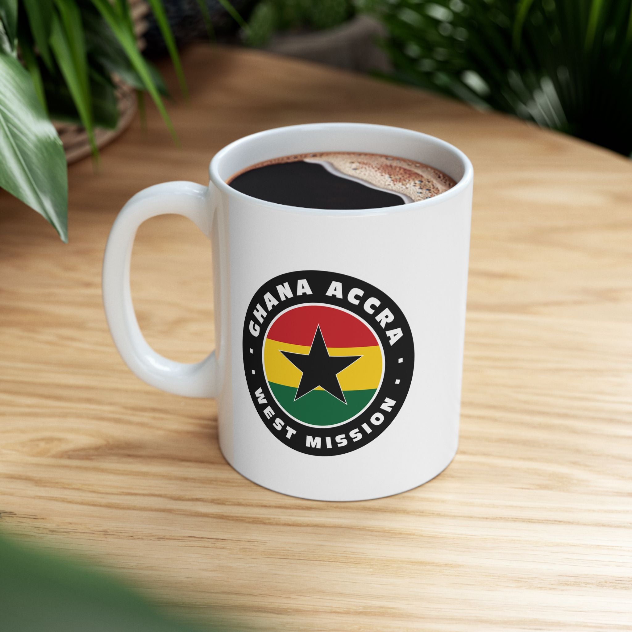 Ghana Accra West Mission Circular Flag White Ceramic Mug - Latter-Day Saint LDS Missionary Gift - Book of Mormon
