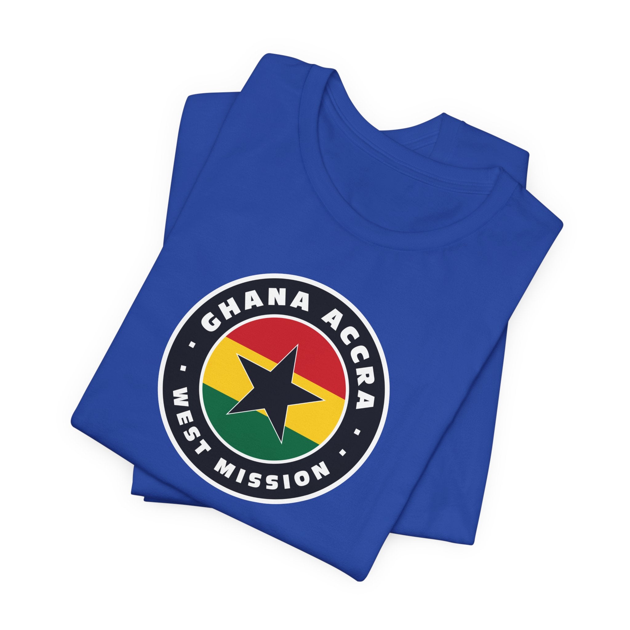 Ghana Accra West Mission Flag Logo (Black Border) T-shirt - Mission Wishlist - LDS Missionary Gift Store