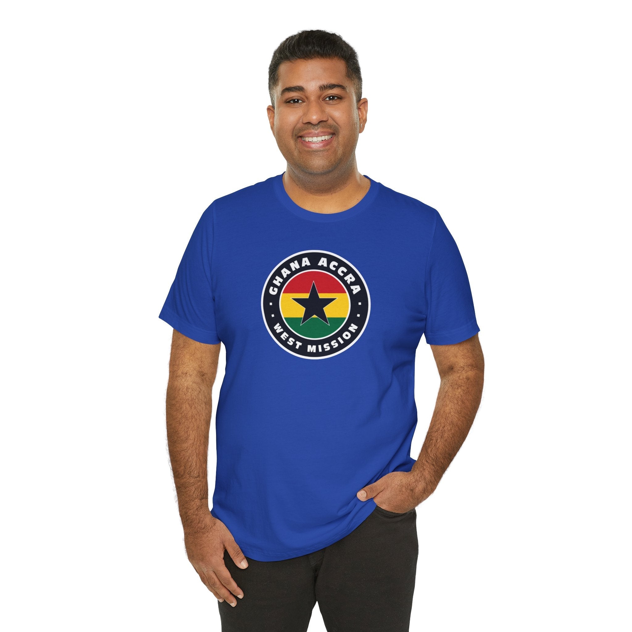 Ghana Accra West Mission Flag Logo (Black Border) T-shirt - Mission Wishlist - LDS Missionary Gift Store