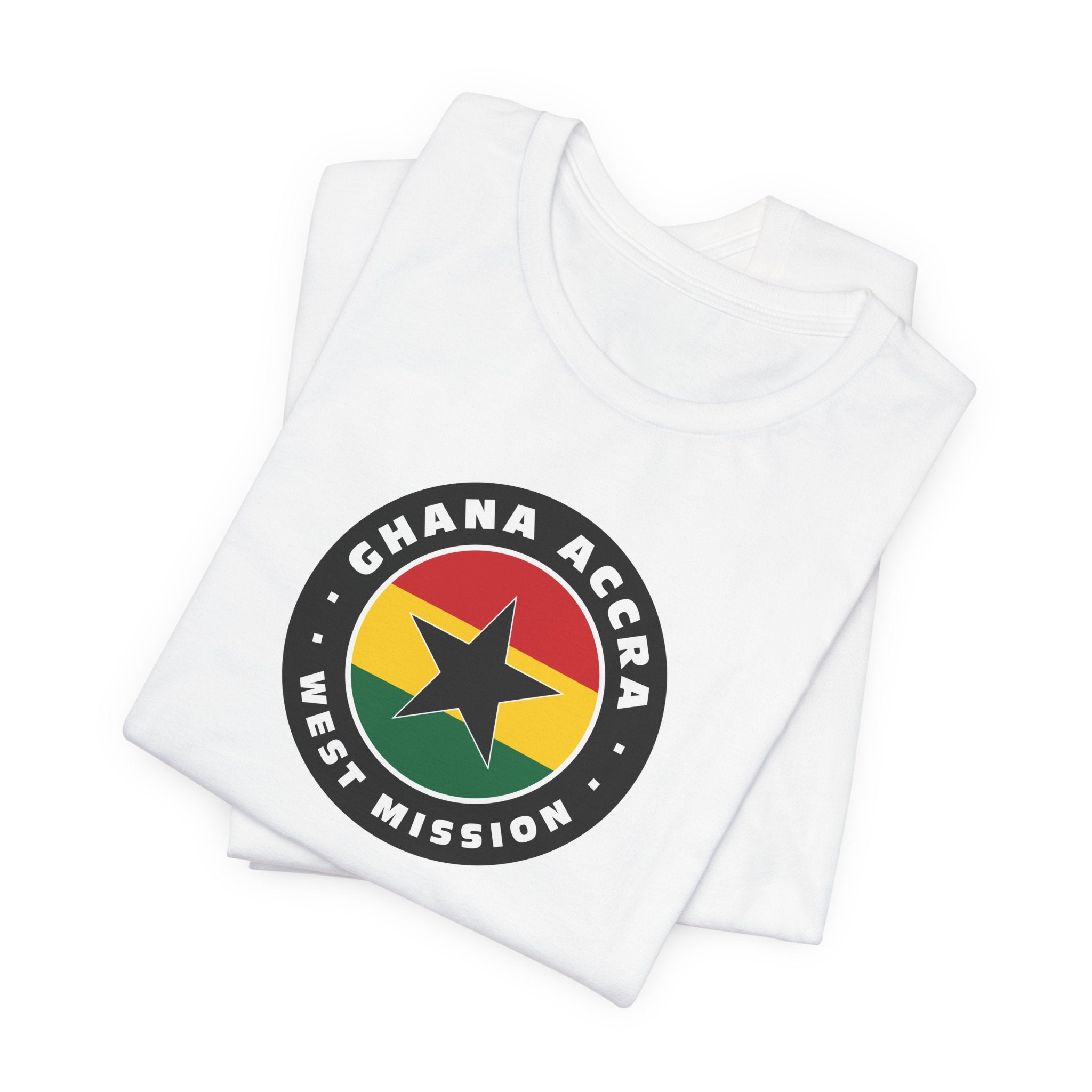 Ghana Accra West Mission Flag Logo (Black Border) T-shirt - Mission Wishlist - LDS Missionary Gift Store