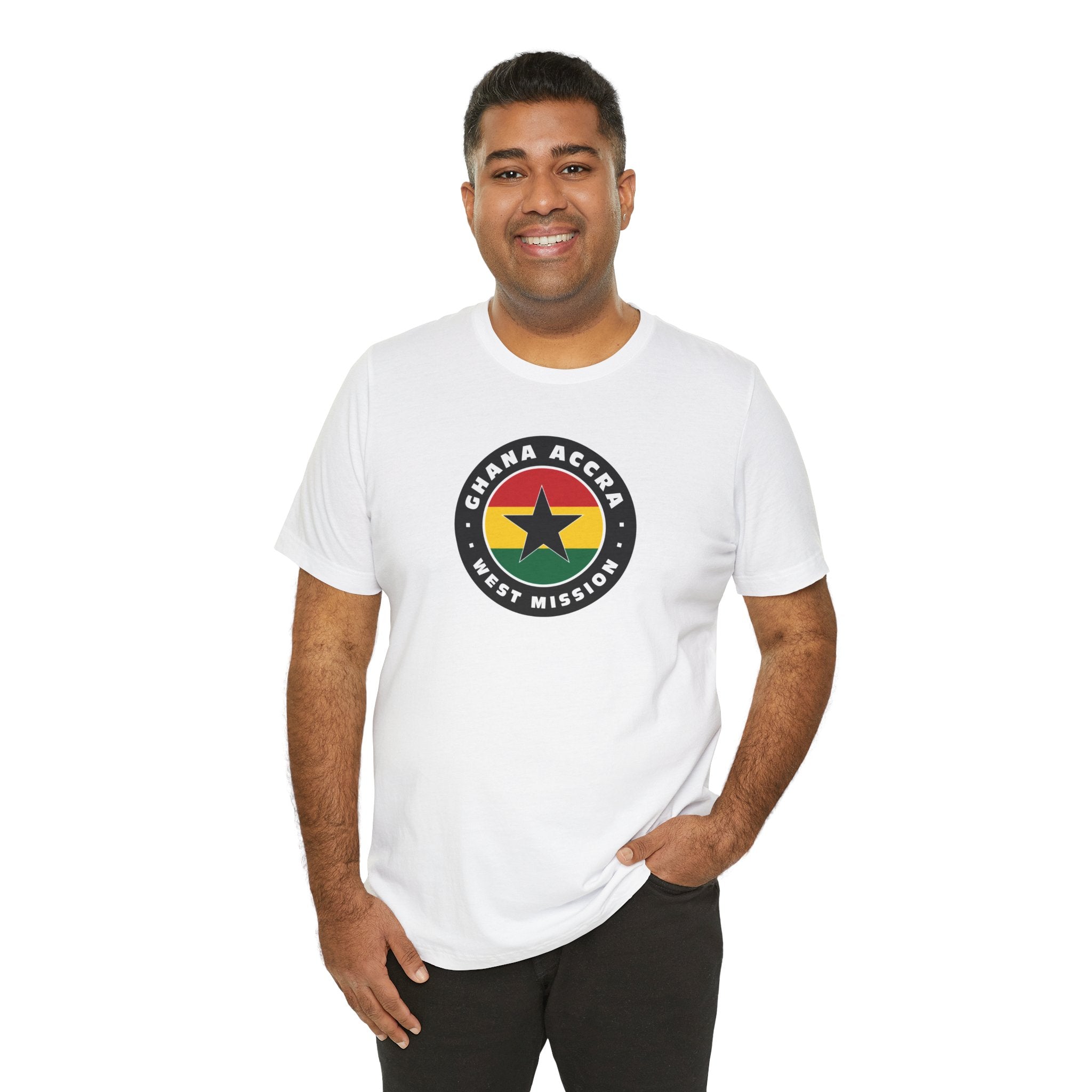 Ghana Accra West Mission Flag Logo (Black Border) T-shirt - Mission Wishlist - LDS Missionary Gift Store