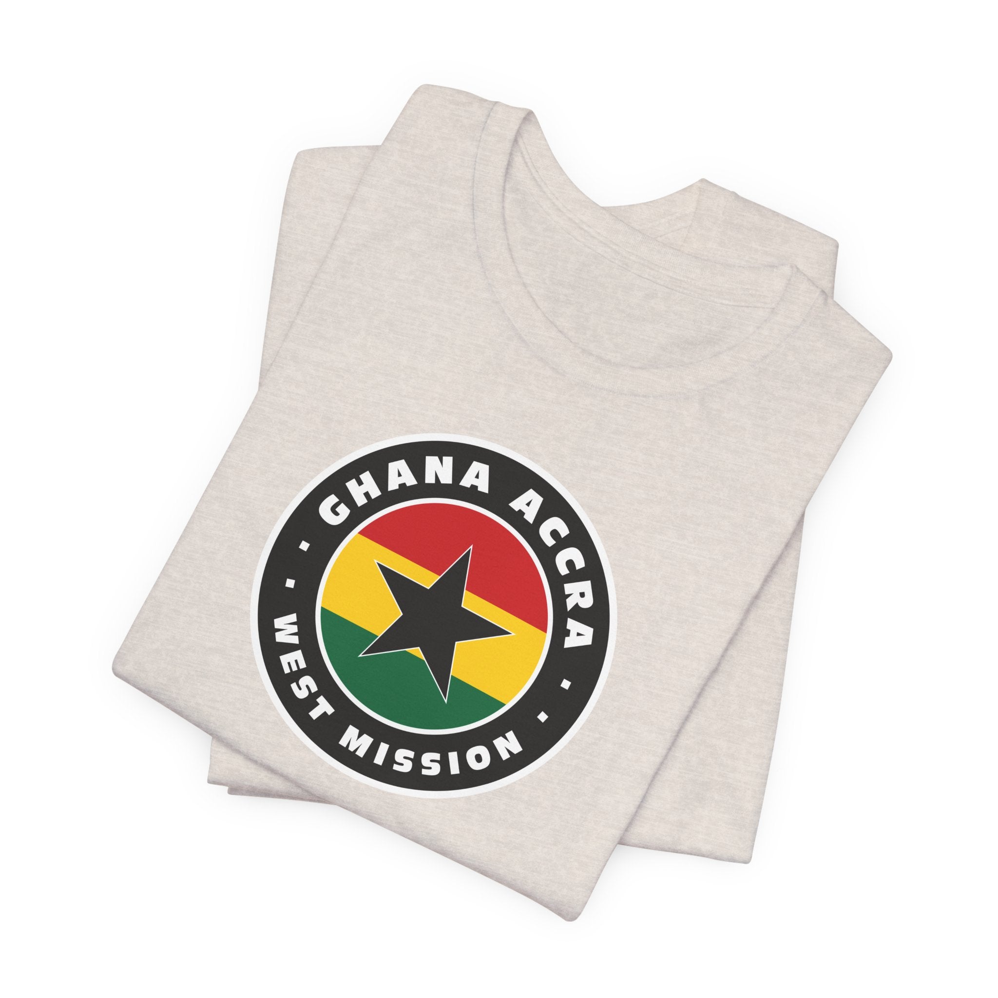 Ghana Accra West Mission Flag Logo (Black Border) T-shirt - Mission Wishlist - LDS Missionary Gift Store