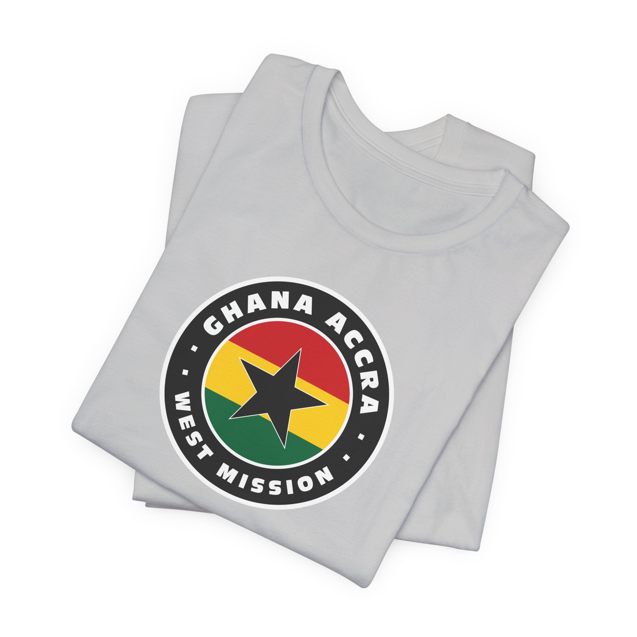 Ghana Accra West Mission Flag Logo (Black Border) T-shirt - Mission Wishlist - LDS Missionary Gift Store