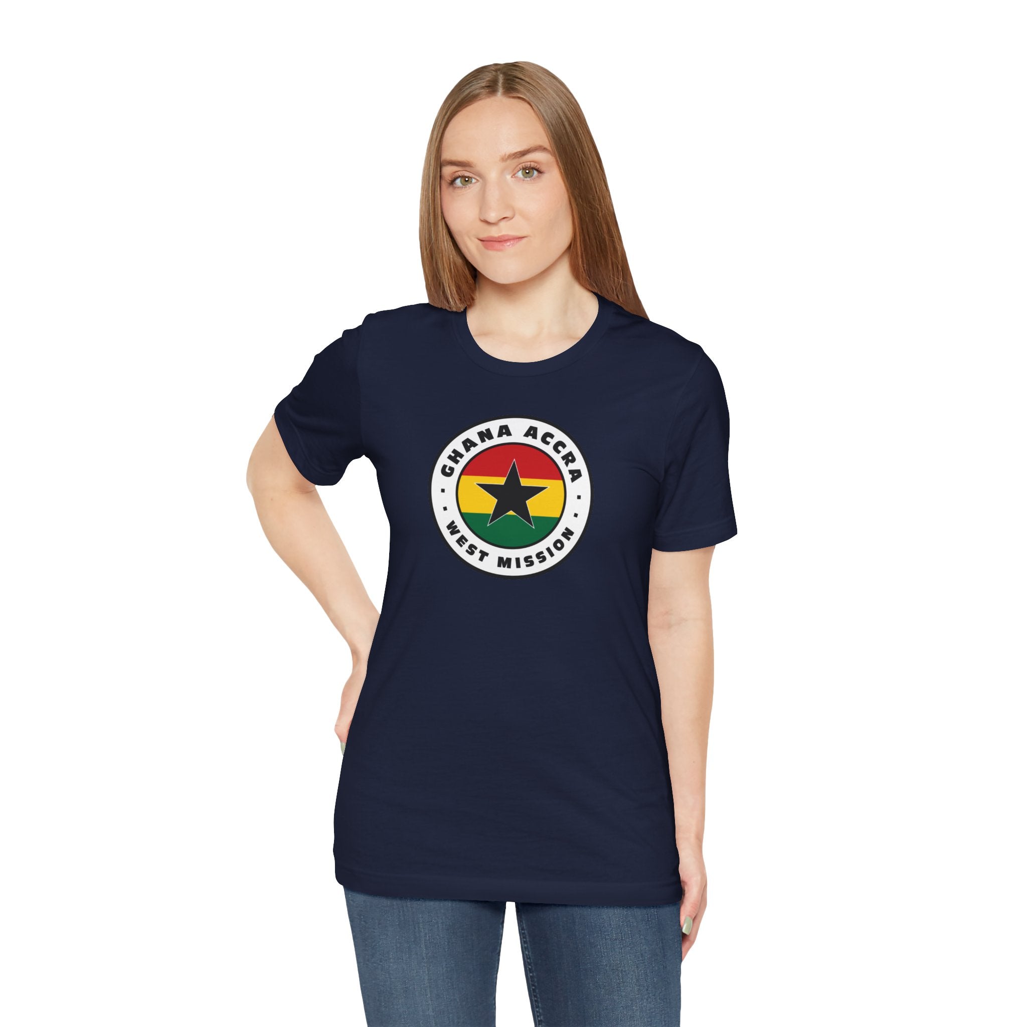 Ghana Accra West Mission Flag Logo (White Border) T-shirt - Mission Wishlist - LDS Missionary Gift Store