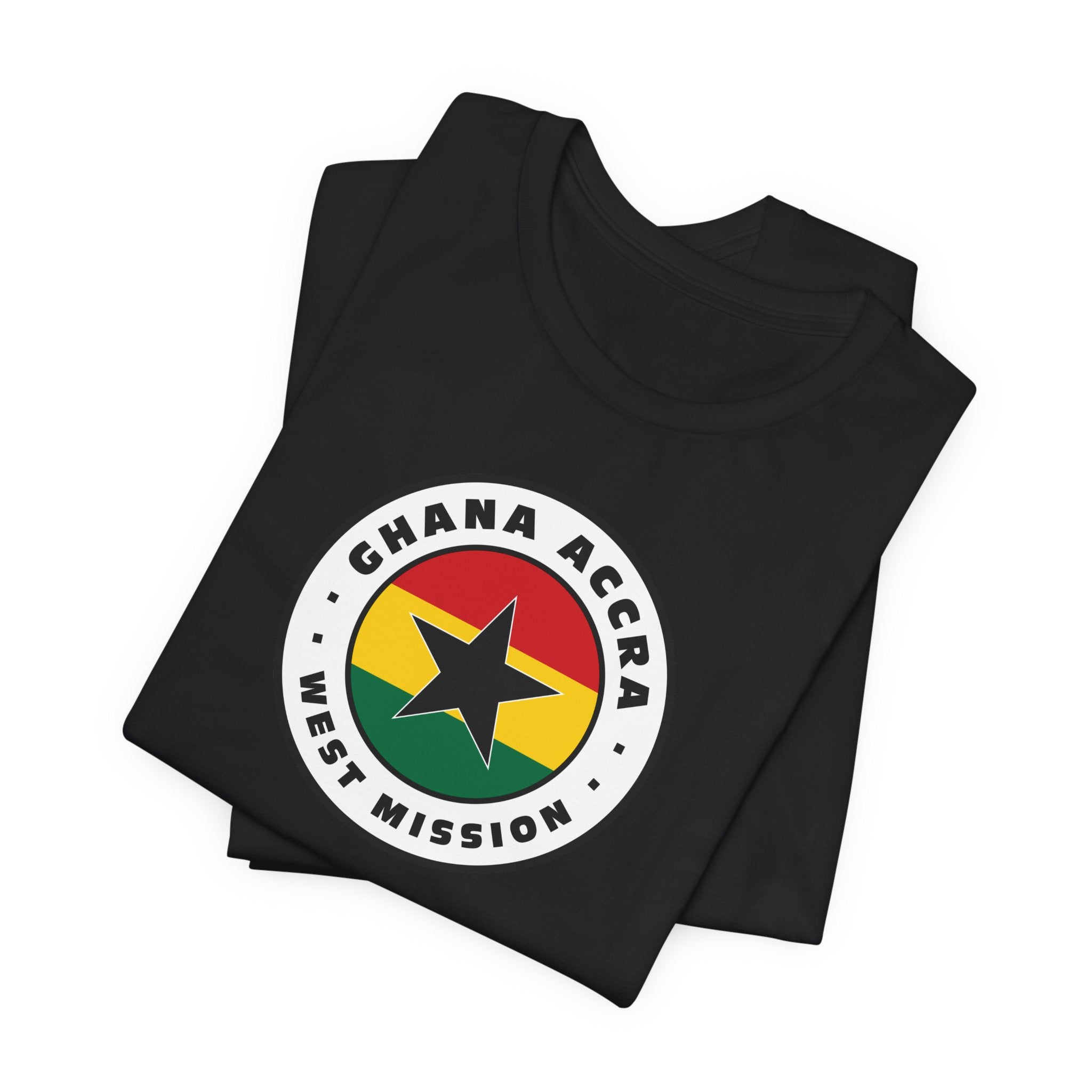 Ghana Accra West Mission Flag Logo (White Border) T-shirt - Mission Wishlist - LDS Missionary Gift Store