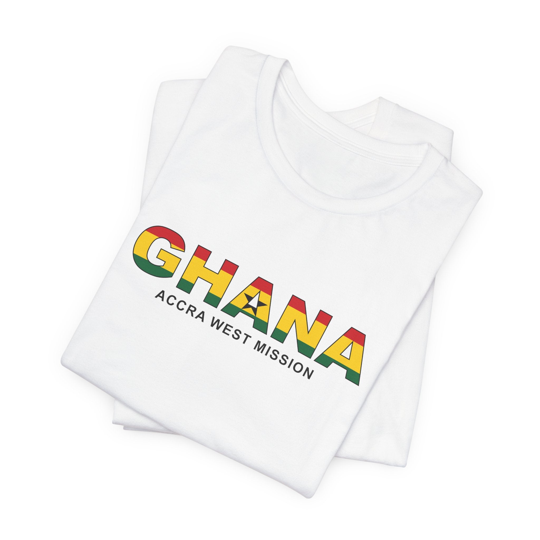 Ghana Accra West Mission Flag Title T-shirt - Mission Wishlist - LDS Missionary Gift Store