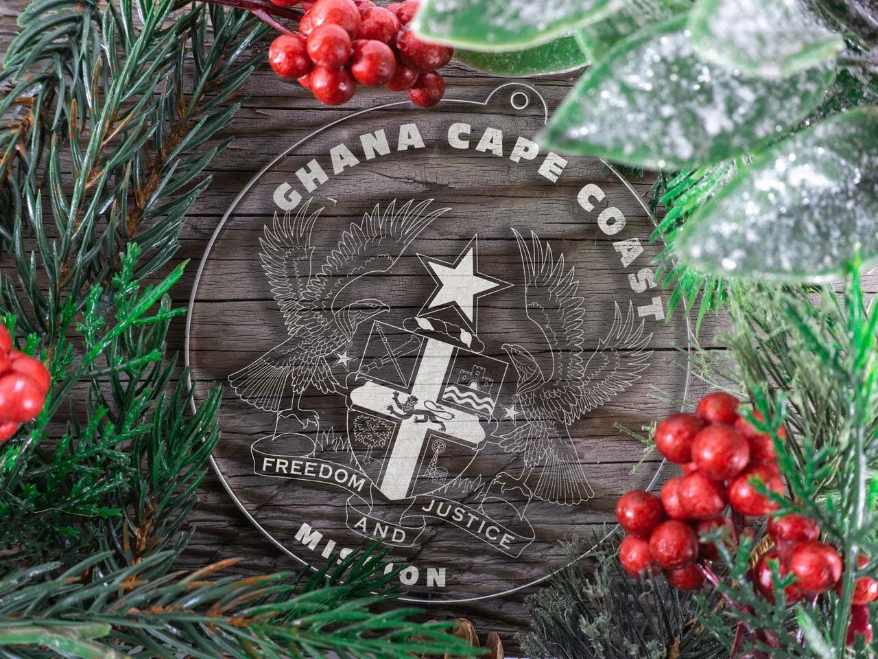 Ghana Cape Coast Mission Christmas Ornament - Latter-Day Saint LDS Missionary Gift - Book of Mormon