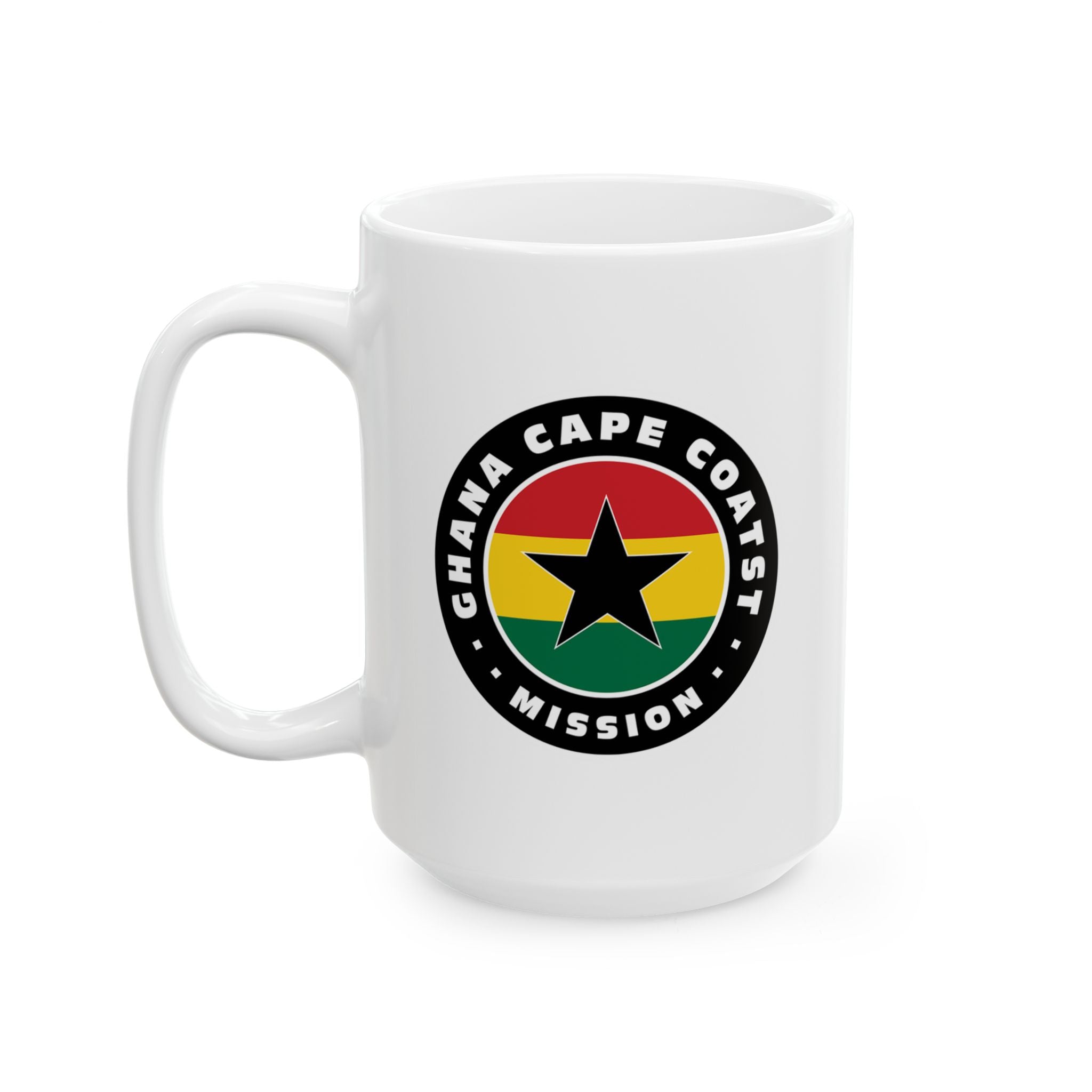 Ghana Cape Coast Mission Circular Flag White Ceramic Mug - Latter-Day Saint LDS Missionary Gift - Book of Mormon