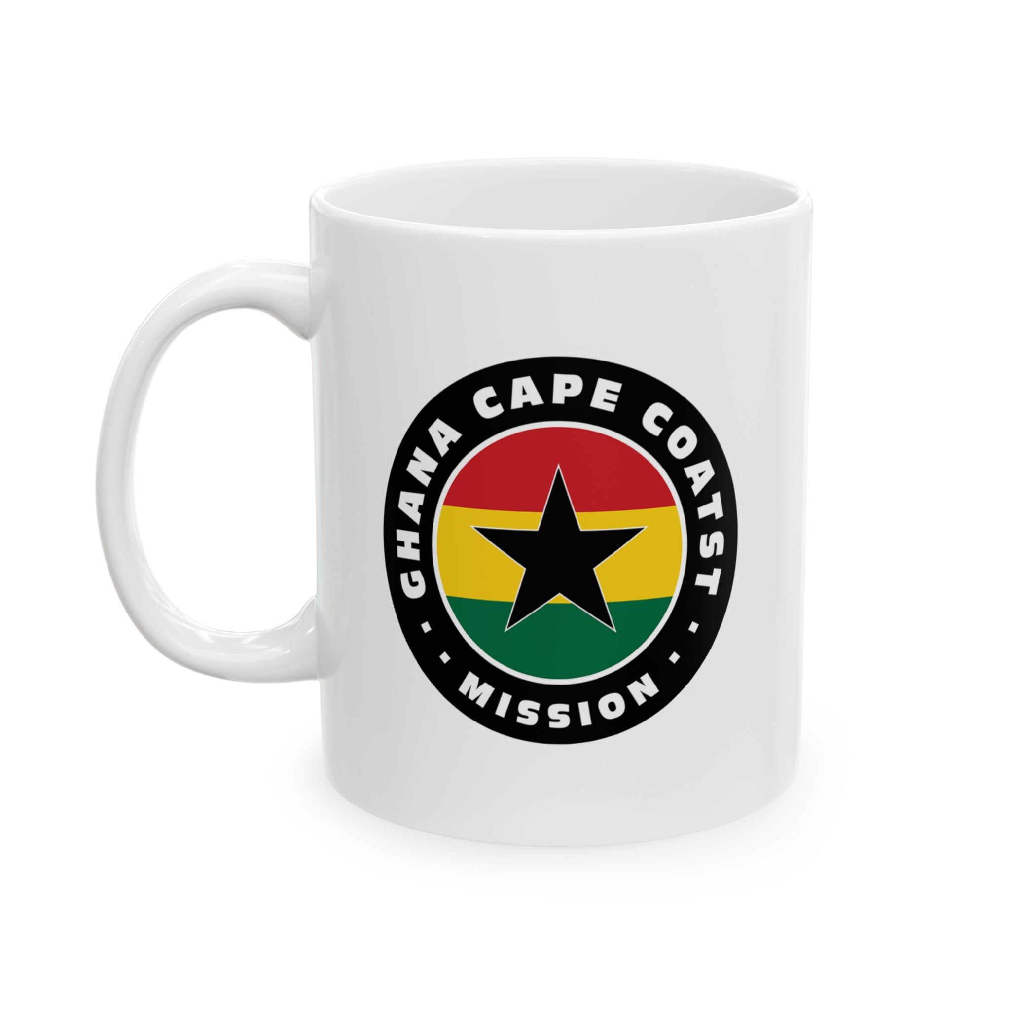 Ghana Cape Coast Mission Circular Flag White Ceramic Mug - Latter-Day Saint LDS Missionary Gift - Book of Mormon