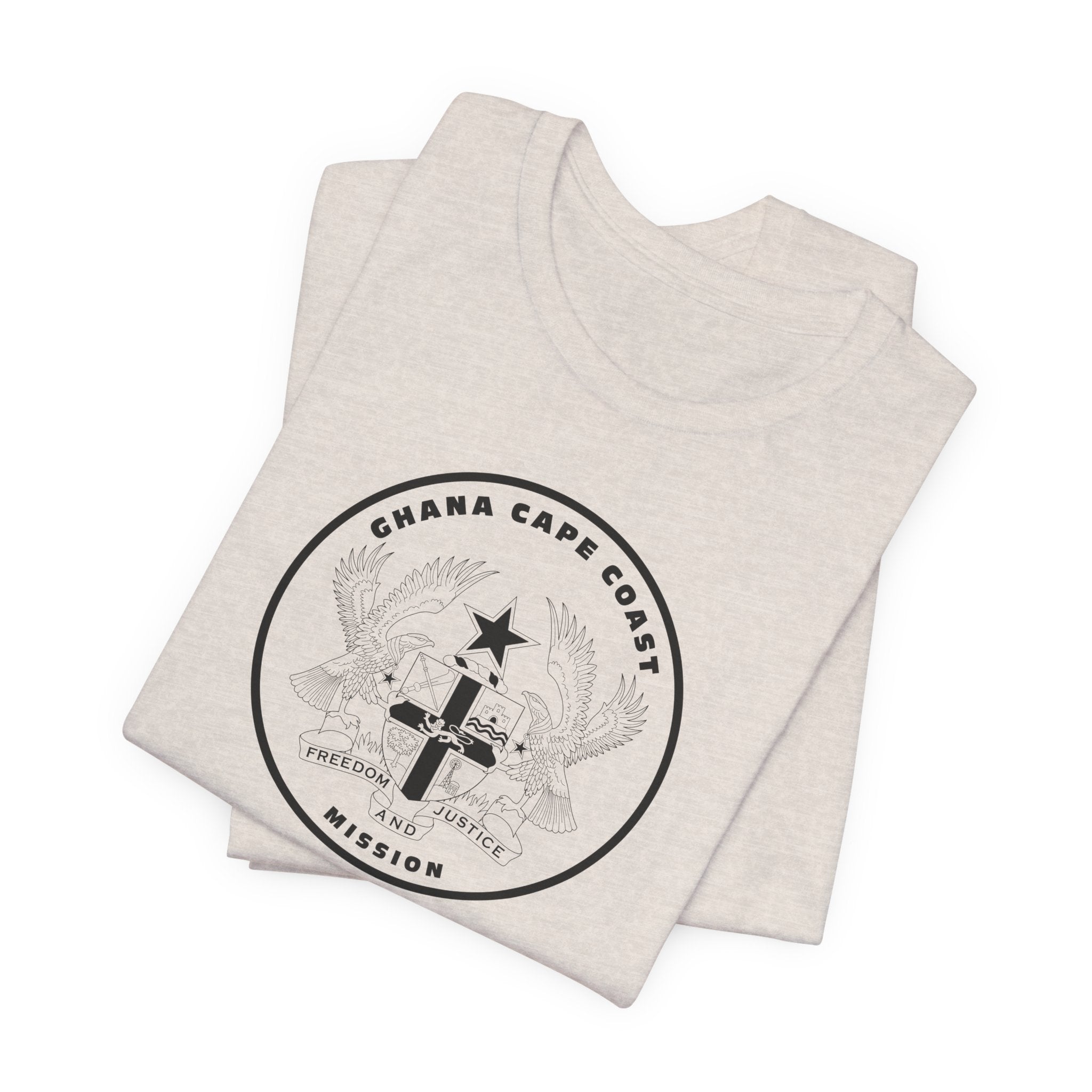 Ghana Cape Coast Mission Circular Monochrome Logo T-Shirt - Mission Wishlist - LDS Missionary Gift Store
