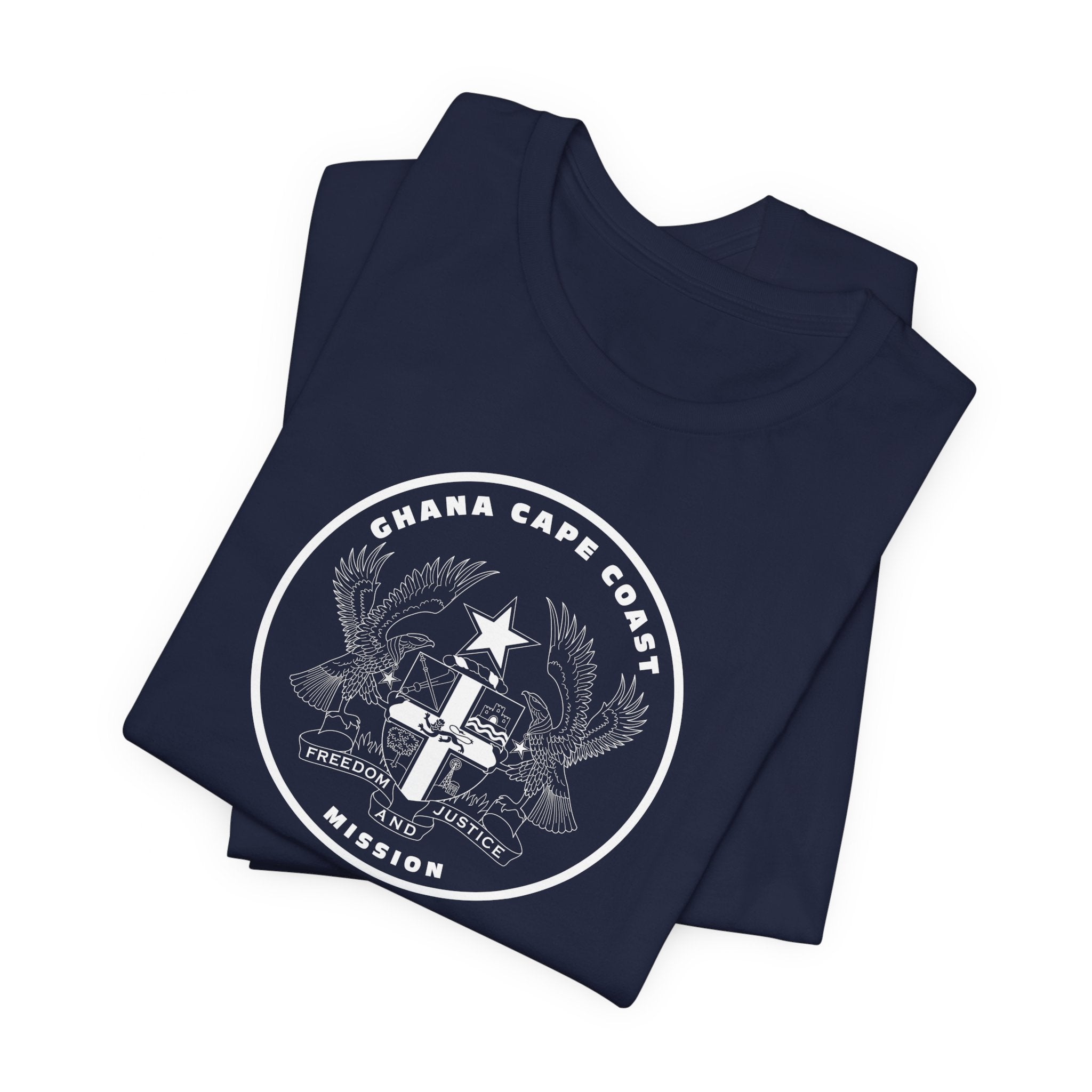 Ghana Cape Coast Mission Circular Monochrome Logo T-Shirt - Mission Wishlist - LDS Missionary Gift Store