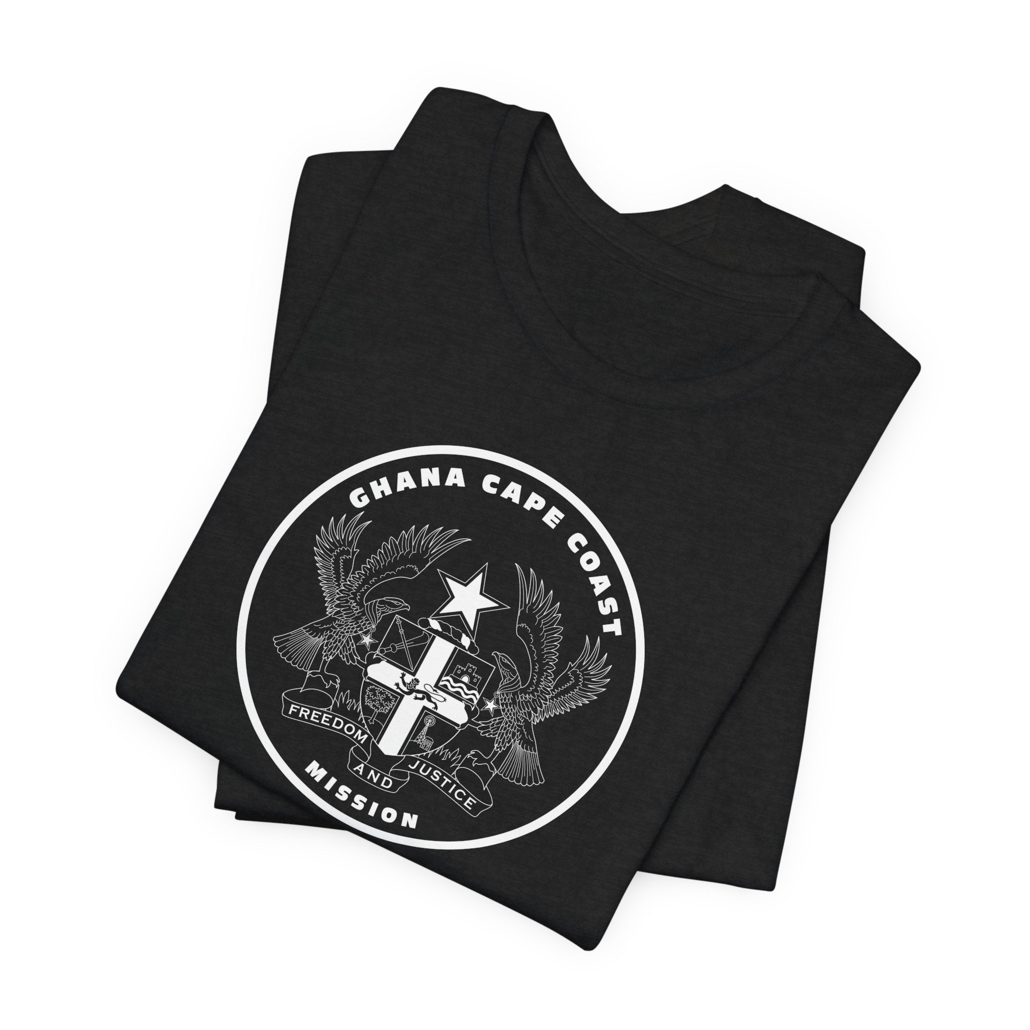Ghana Cape Coast Mission Circular Monochrome Logo T-Shirt - Mission Wishlist - LDS Missionary Gift Store