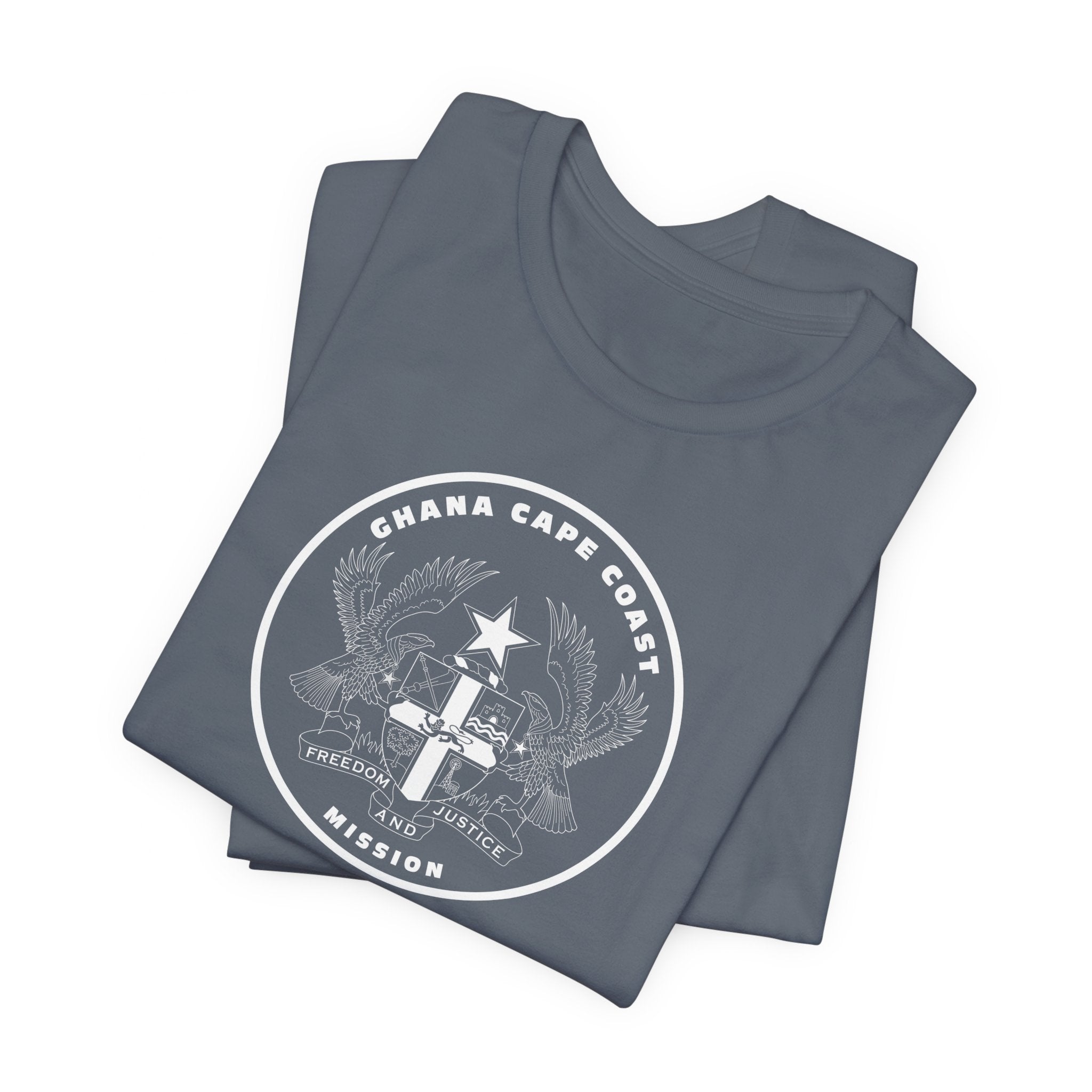 Ghana Cape Coast Mission Circular Monochrome Logo T-Shirt - Mission Wishlist - LDS Missionary Gift Store