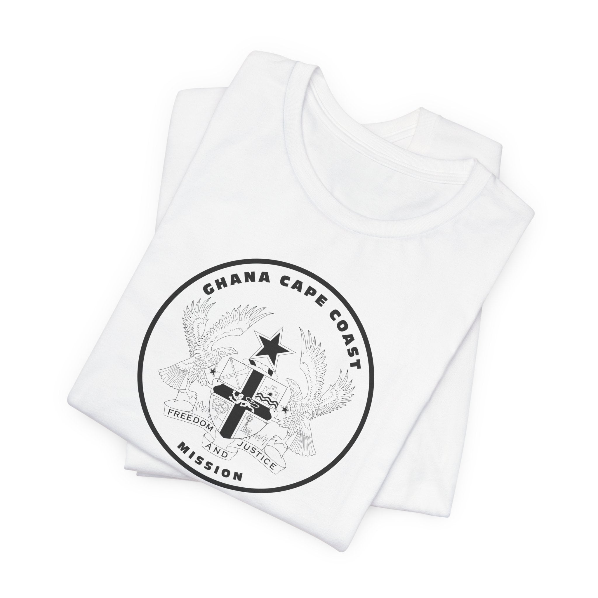 Ghana Cape Coast Mission Circular Monochrome Logo T-Shirt - Mission Wishlist - LDS Missionary Gift Store