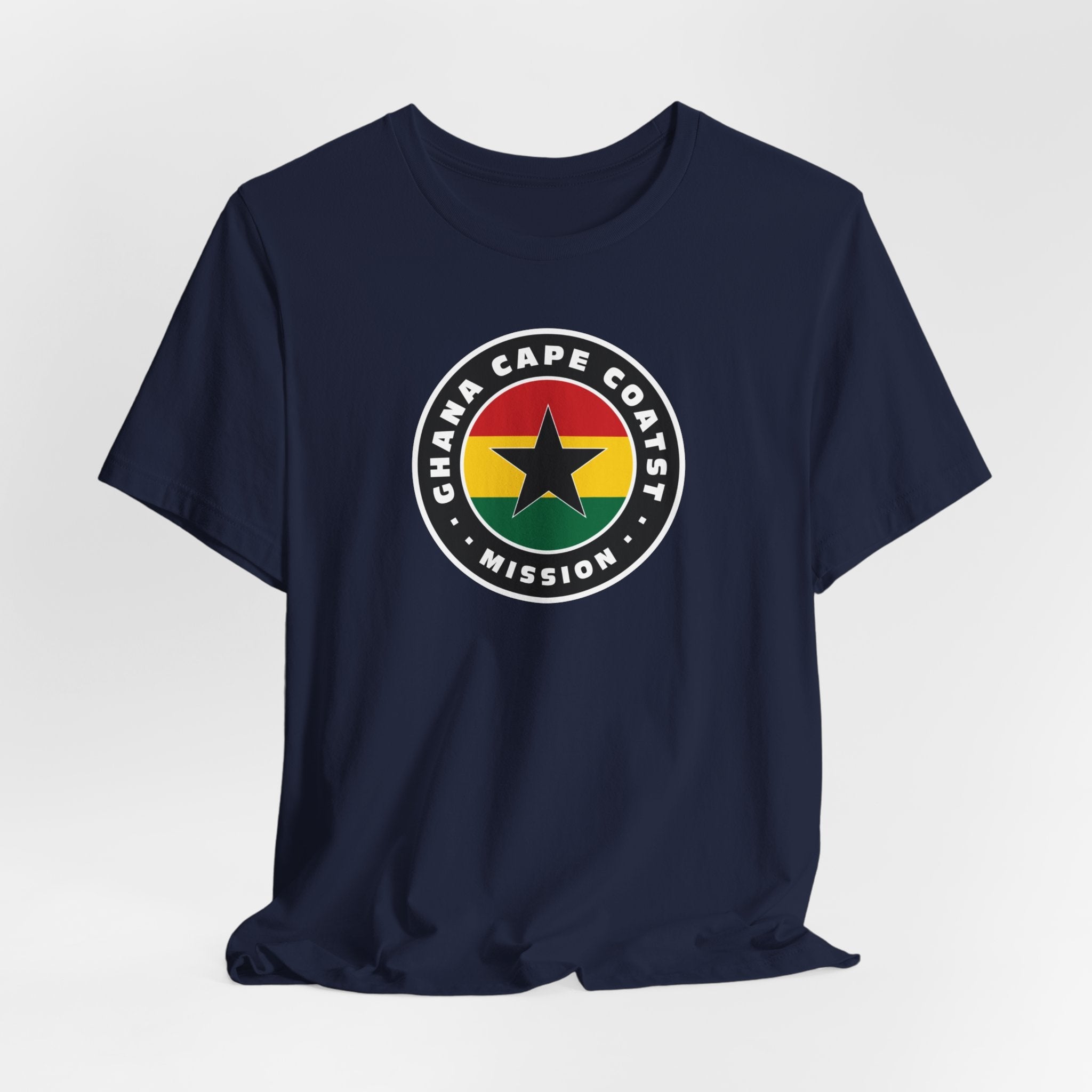 Ghana Cape Coast Mission Flag Logo (Black Border) T-shirt - Mission Wishlist - LDS Missionary Gift Store