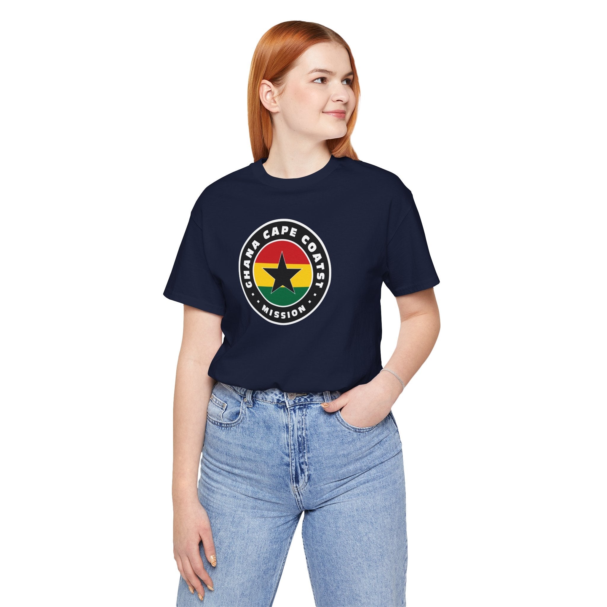 Ghana Cape Coast Mission Flag Logo (Black Border) T-shirt - Mission Wishlist - LDS Missionary Gift Store