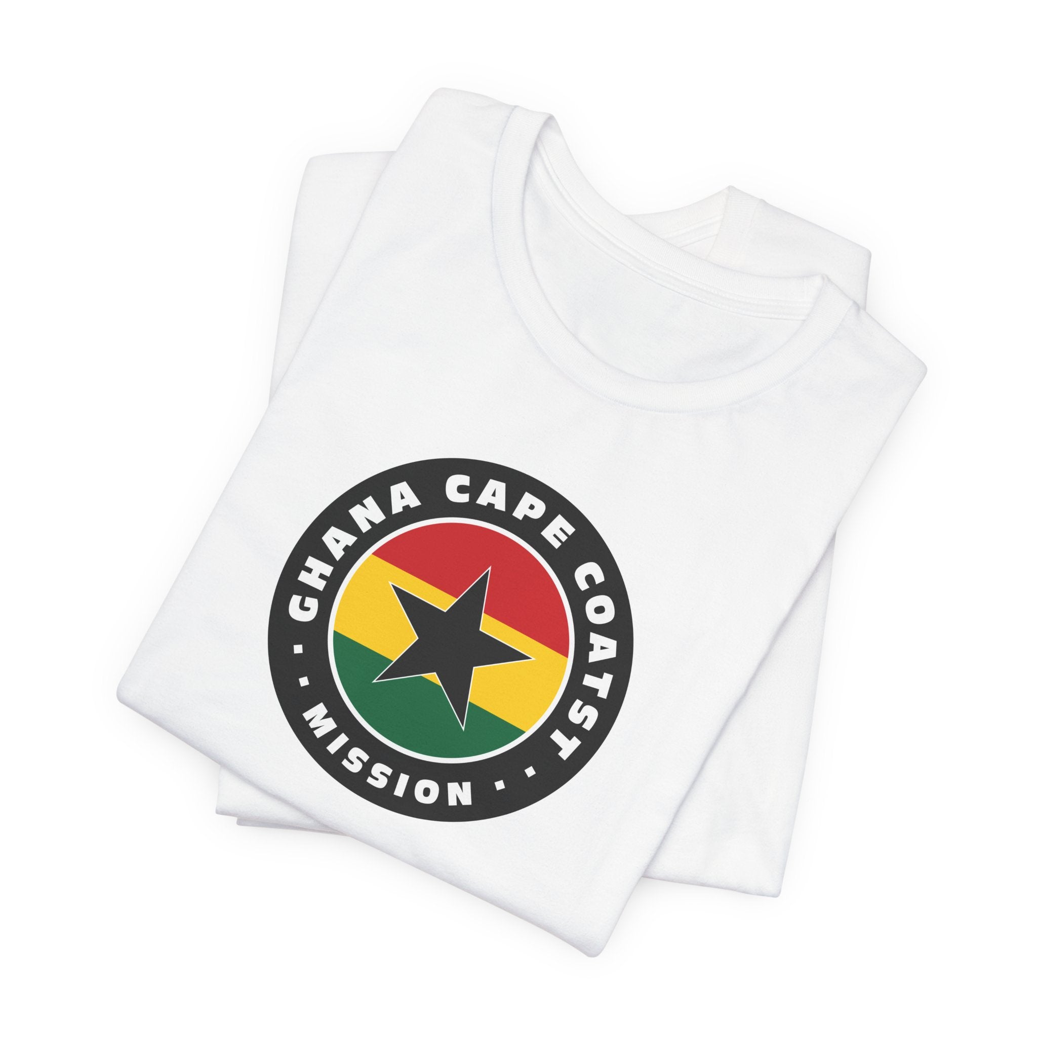 Ghana Cape Coast Mission Flag Logo (Black Border) T-shirt - Mission Wishlist - LDS Missionary Gift Store
