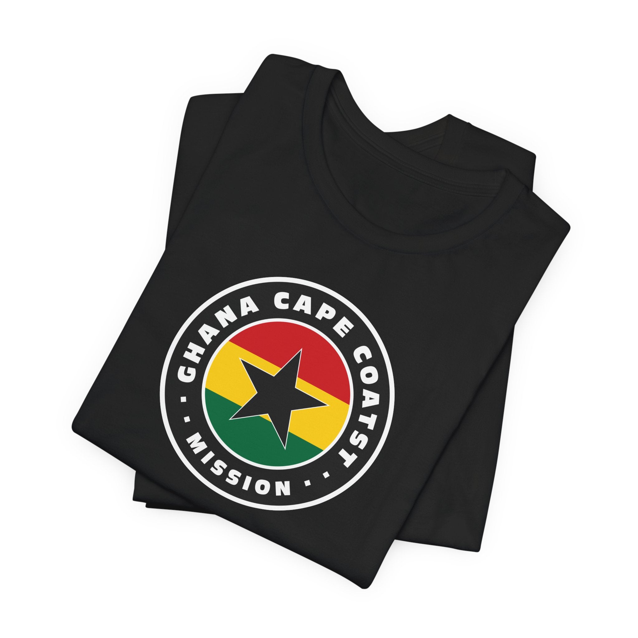 Ghana Cape Coast Mission Flag Logo (Black Border) T-shirt - Mission Wishlist - LDS Missionary Gift Store