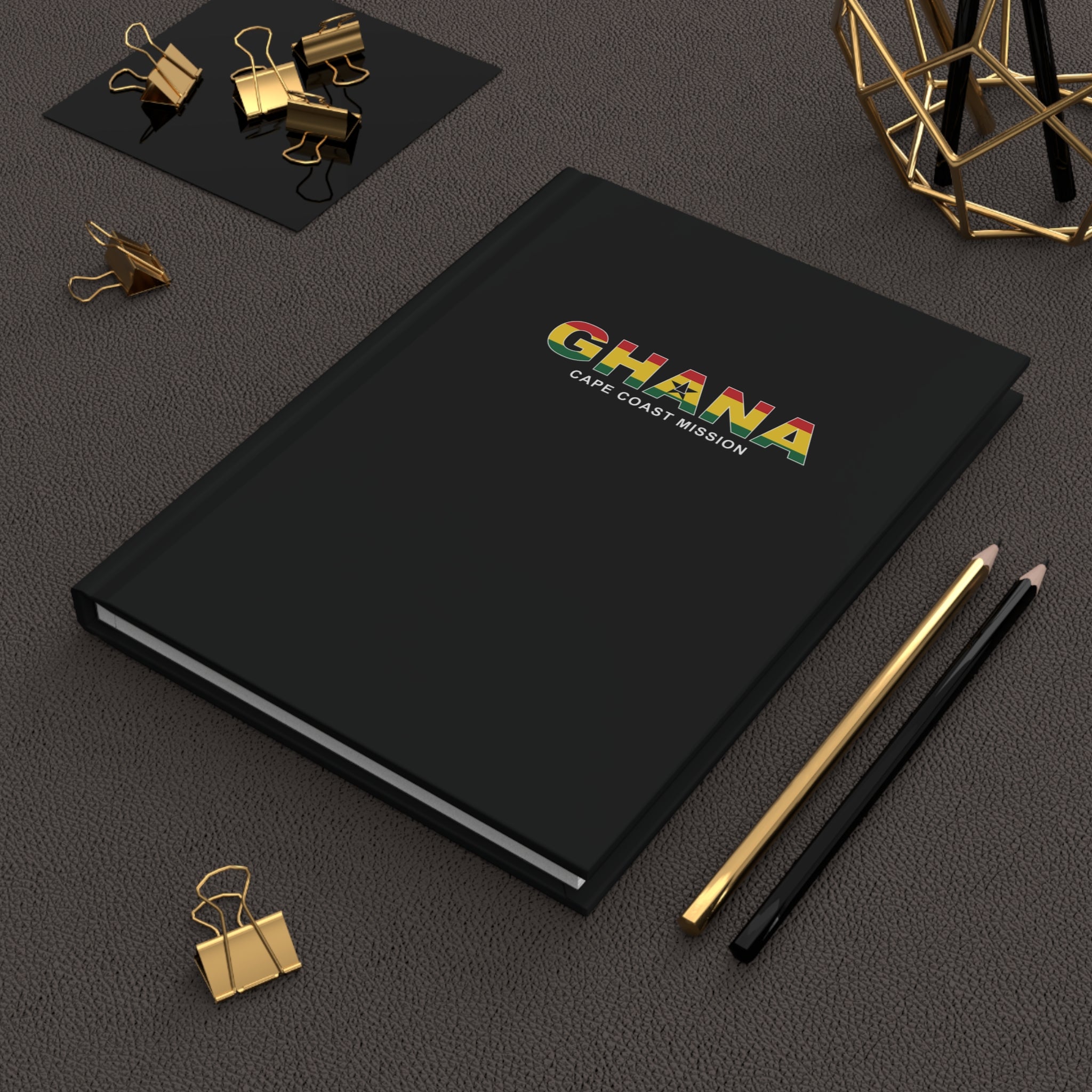 Ghana Cape Coast Mission Flag Title Black Hardcover Journal Matte - Mission Wishlist - LDS Missionary Gift Store