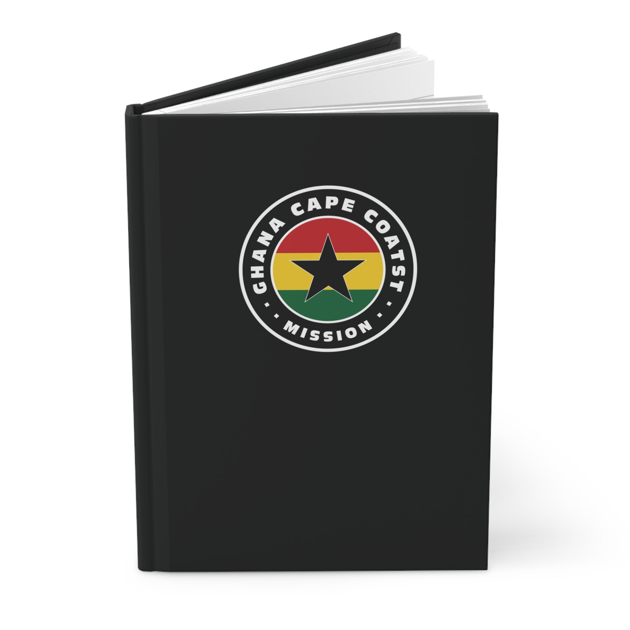 Ghana Cape Coast Mission Logo Design Black Hardcover Journal Matte - Mission Wishlist - LDS Missionary Gift Store