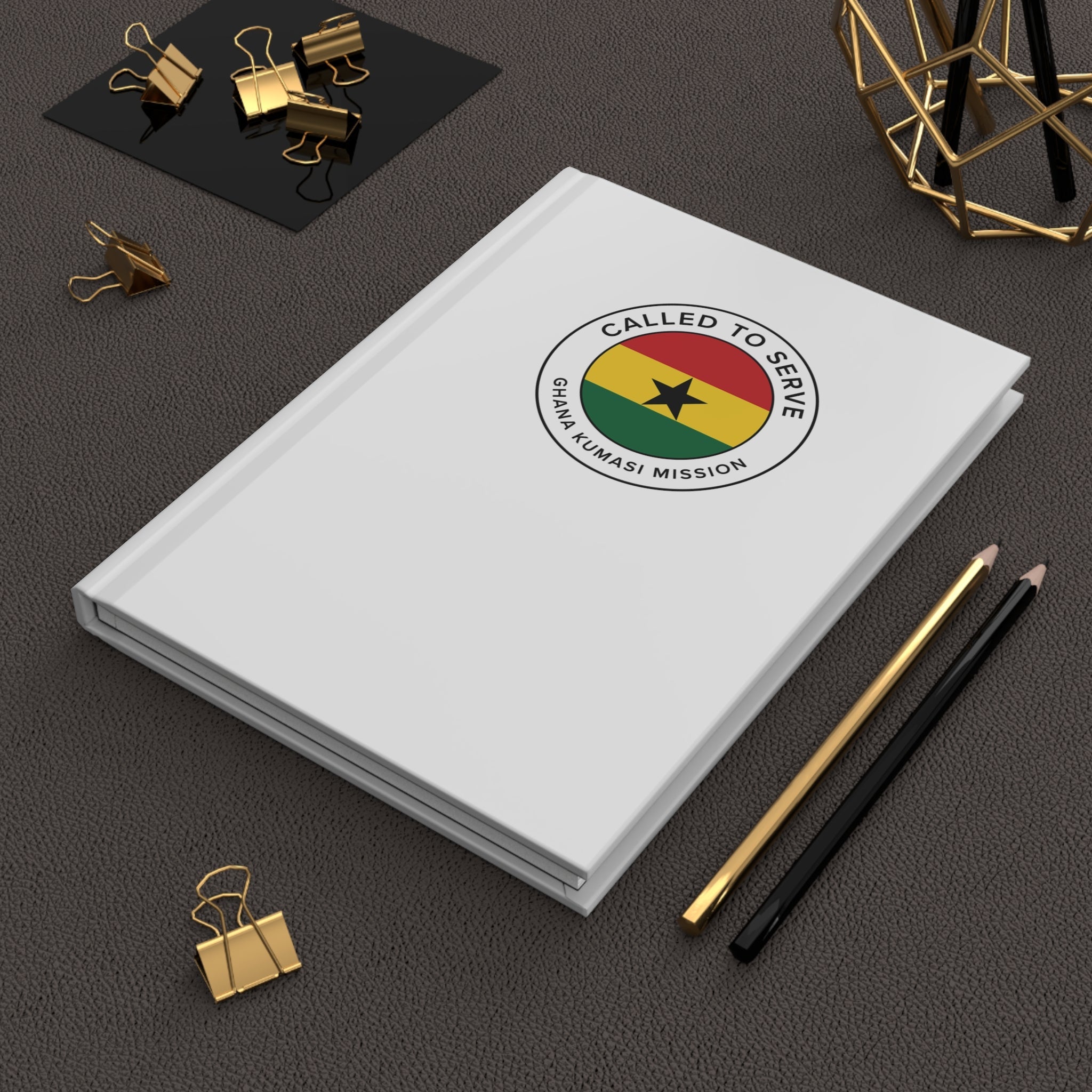 Ghana Kumasi Mission Circle Flag Called to Serve White Hardcover Journal Matte - Mission Wishlist - LDS Missionary Gift Store