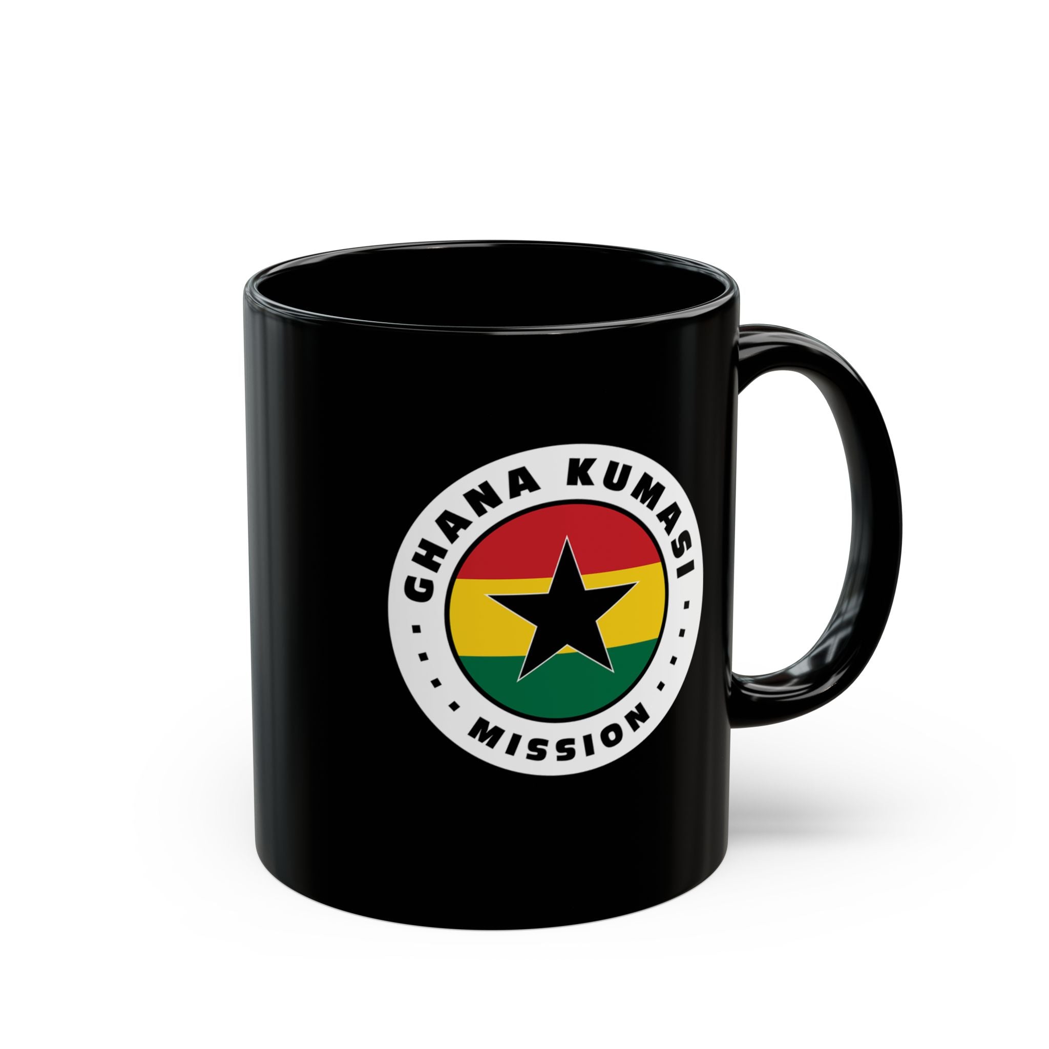 Ghana Kumasi Mission Circular Flag Black Ceramic Mug - Mission Wishlist - LDS Missionary Gift Store