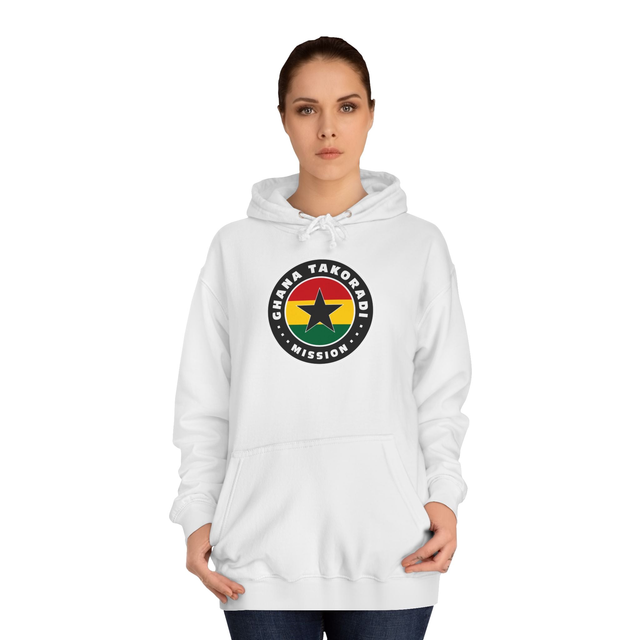 Ghana Takoradi Mission Flag Logo (Black Border) College Hoodie - Mission Wishlist - LDS Missionary Gift Store