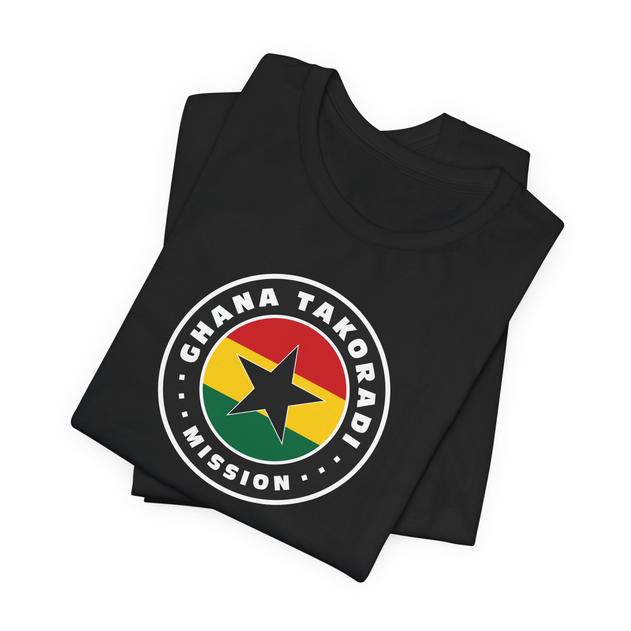 Ghana Takoradi Mission Flag Logo (Black Border) T-shirt - Mission Wishlist - LDS Missionary Gift Store