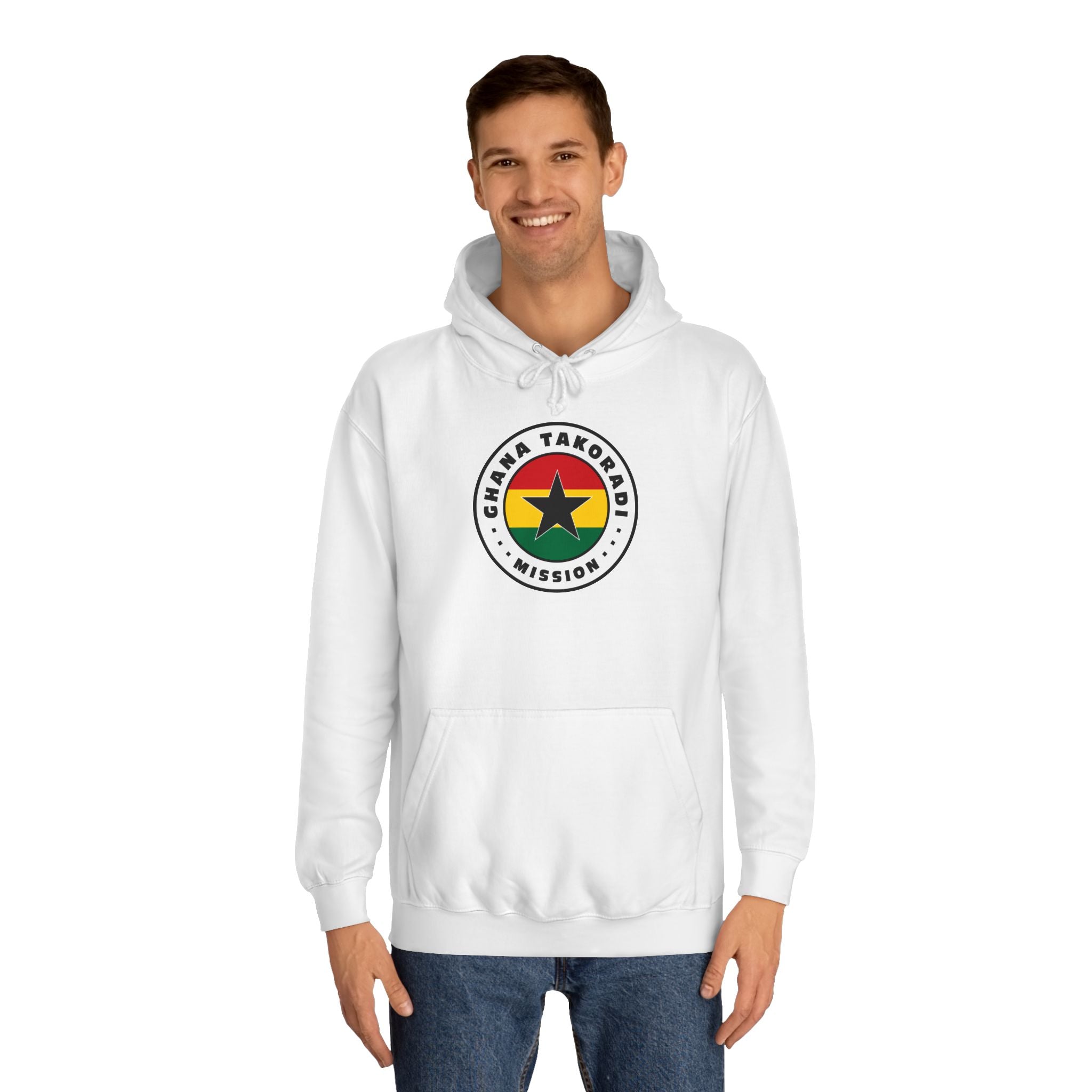 Ghana Takoradi Mission Flag Logo (White Border) College Hoodie - Mission Wishlist - LDS Missionary Gift Store