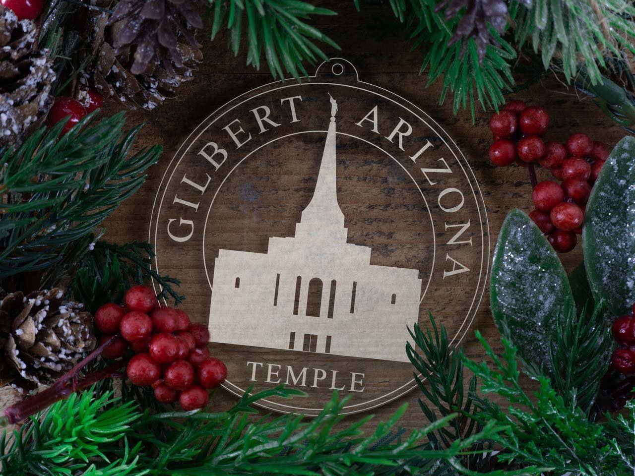 Gilbert Arizona Temple Christmas Ornament - Latter-Day Saint LDS Missionary Gift - Book of Mormon