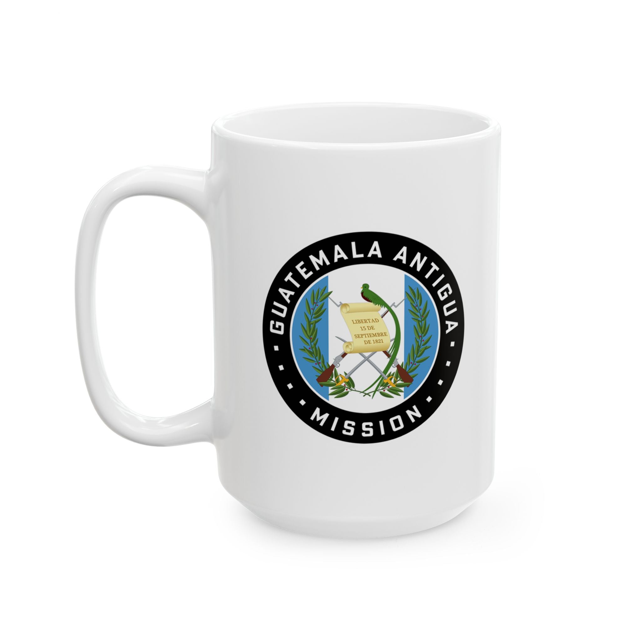 Guatemala Antigua Mission Circular Flag White Ceramic Mug - Latter-Day Saint LDS Missionary Gift - Book of Mormon