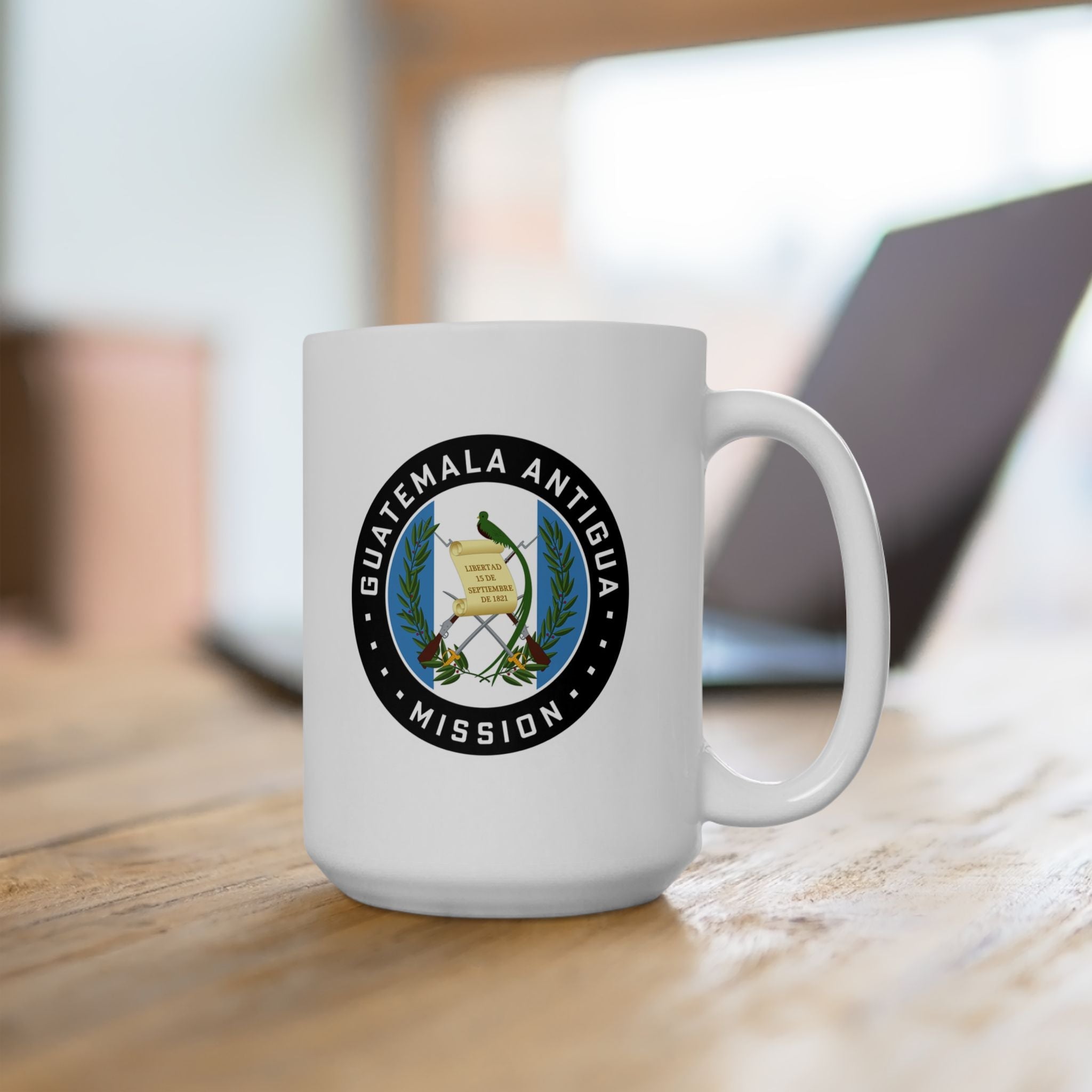 Guatemala Antigua Mission Circular Flag White Ceramic Mug - Latter-Day Saint LDS Missionary Gift - Book of Mormon