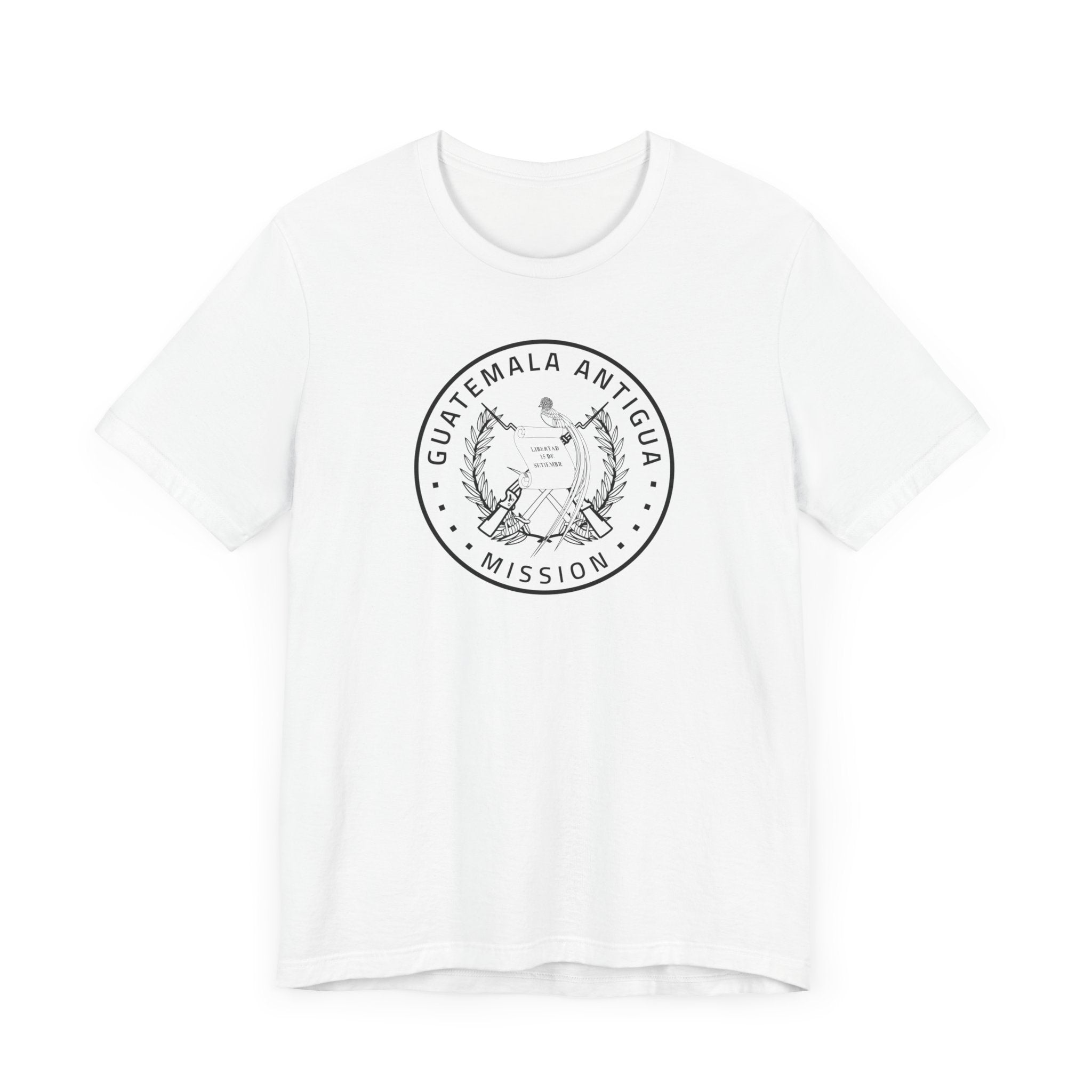 Guatemala Antigua Mission Circular Monochrome Logo T-Shirt - Latter-Day Saint LDS Missionary Gift - Book of Mormon